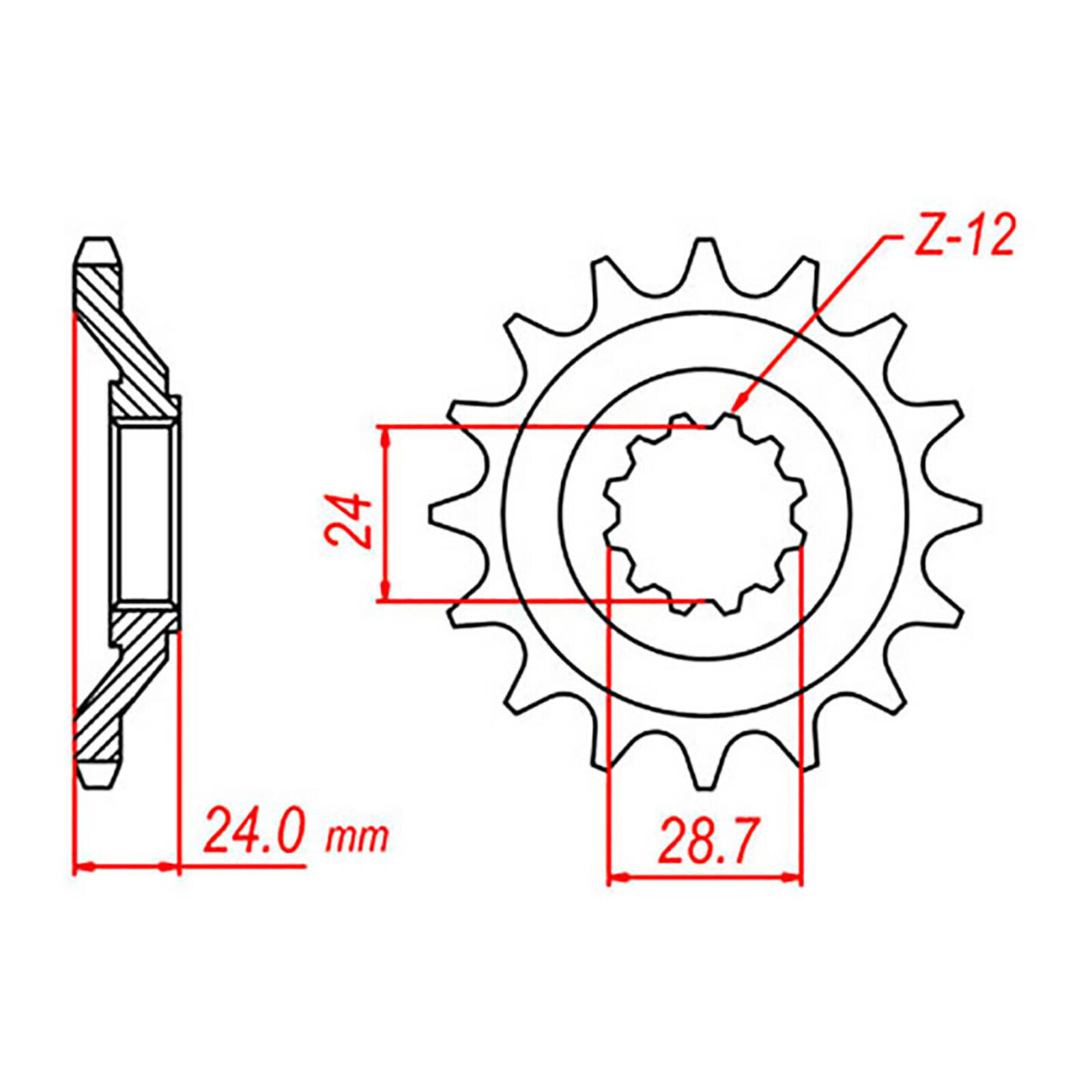 MTX 528 Steel Front Sprocket #530 (17T) (10-162-17)