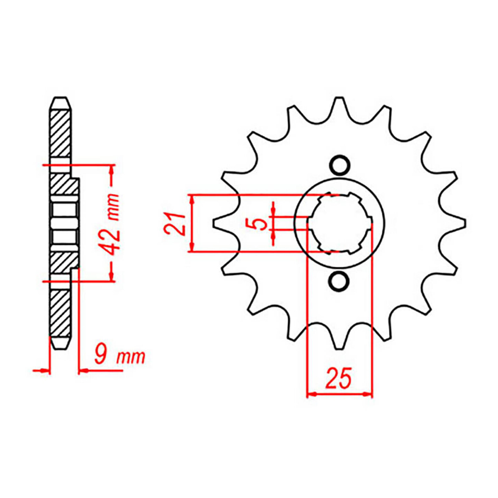 MTX 576 Steel Front Sprocket #428 (19T) (10-55V-19)