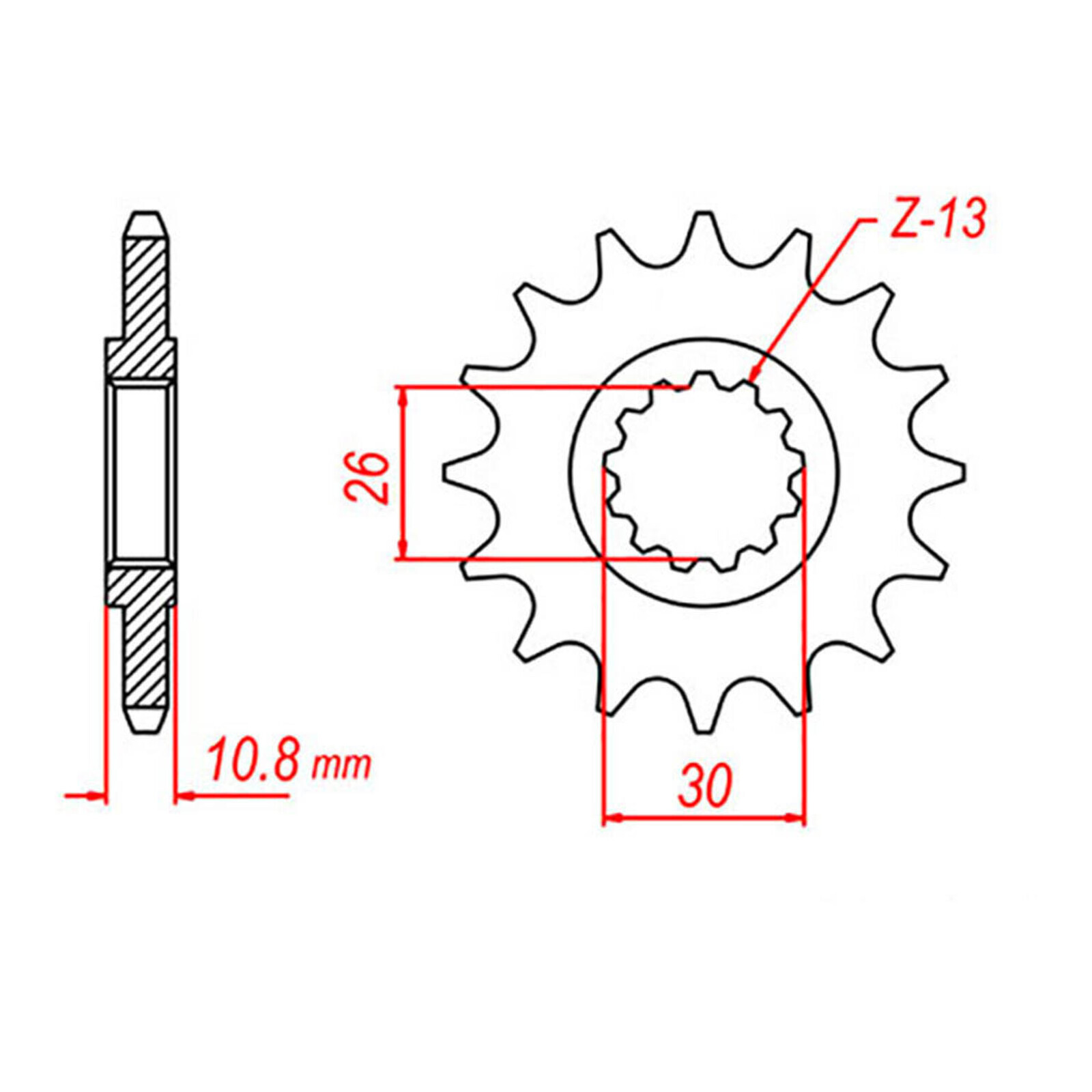 MTX 1579 Hornet Lightweight Steel Front Sprocket #520 (520 Conversion) (16T)