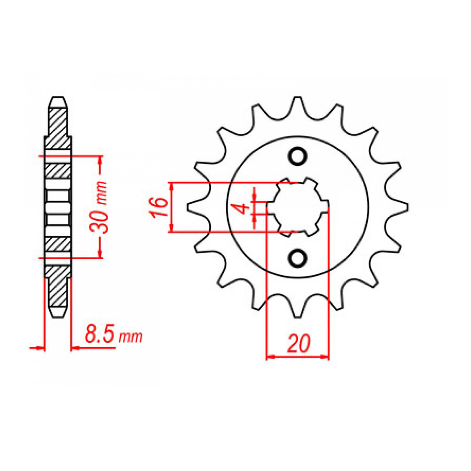 MTX 718 Steel Front Sprocket #520 (12T) (10-HQ4-12)