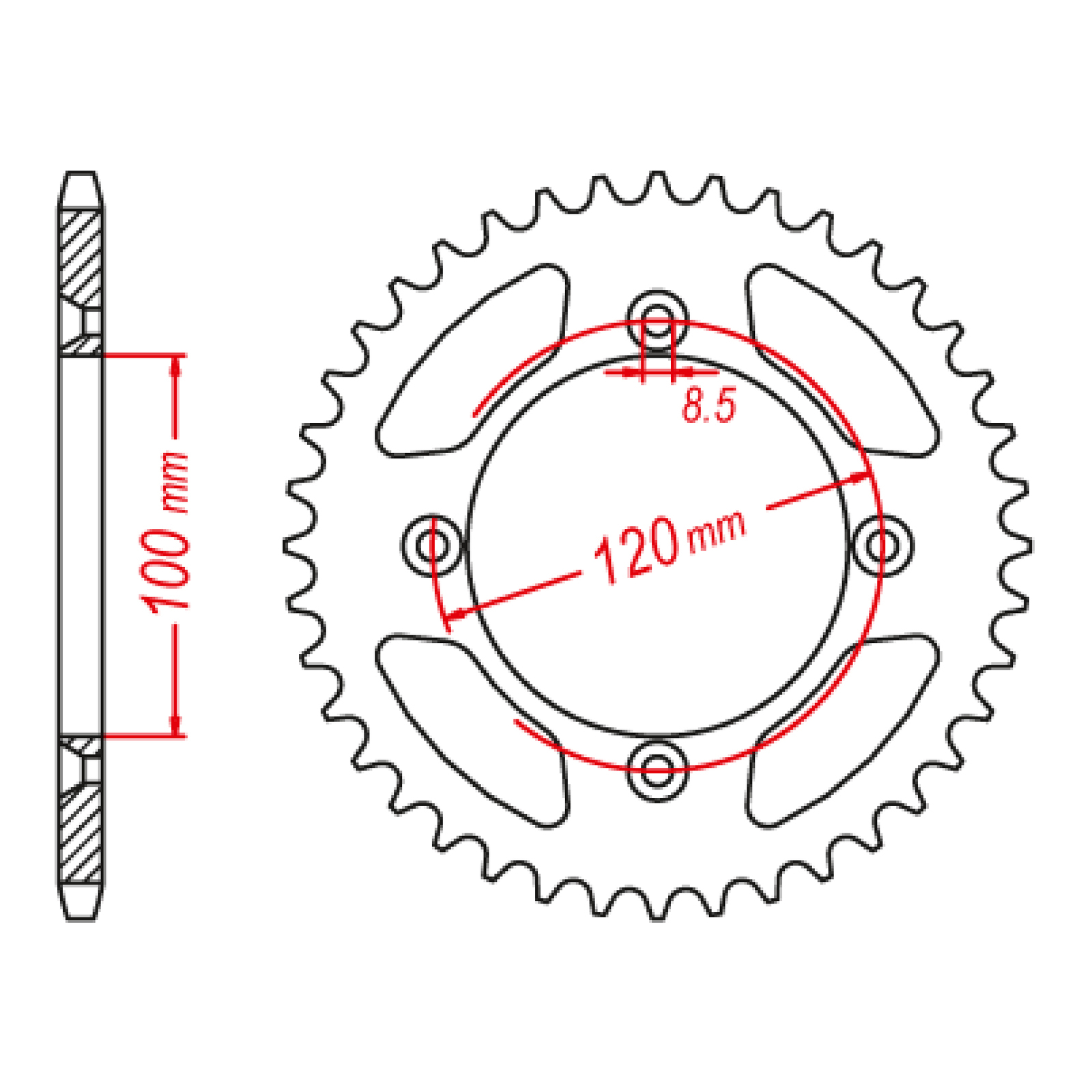 MTX 798 Steel Rear Sprocket #420 (420 Conversion) (46T) (11-02B-46)