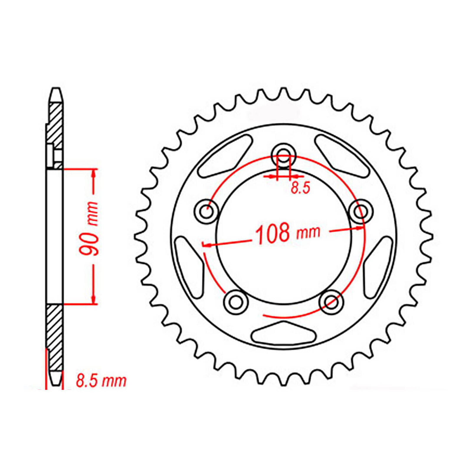 MTX 491 Steel Rear Sprocket #520 (38T) (11-491-38)