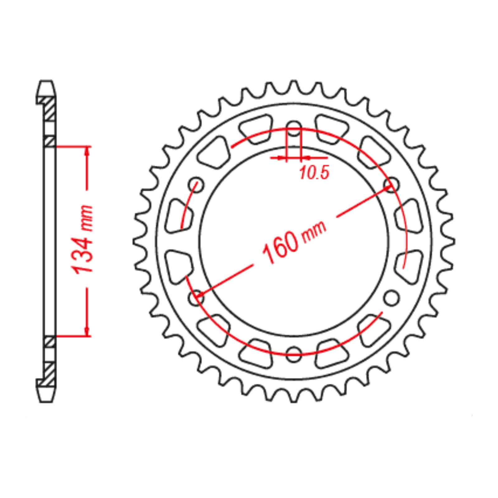 MTX 1317 Steel Rear Sprocket #525 (40T) (11-1317-40)