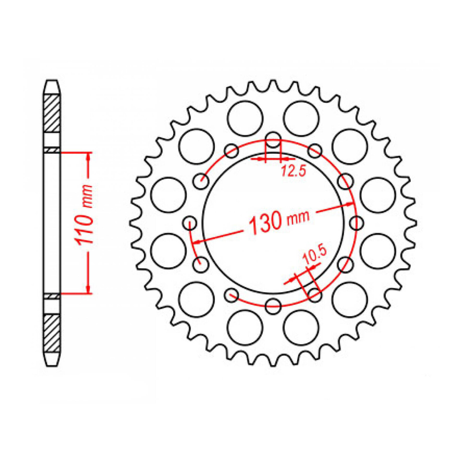 MTX 1486 Steel Rear Sprocket #520 (44T) (11-K32-44)