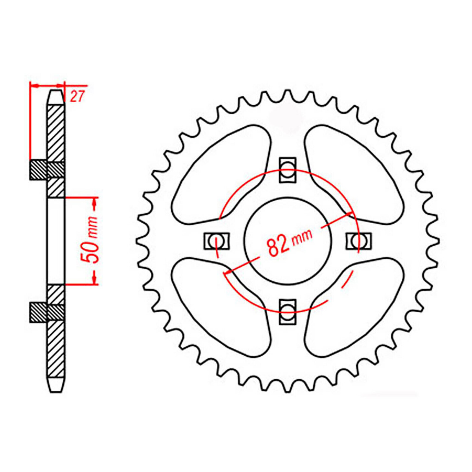 MTX 256 Steel Rear Sprocket #420 (35T) (11-153-35)