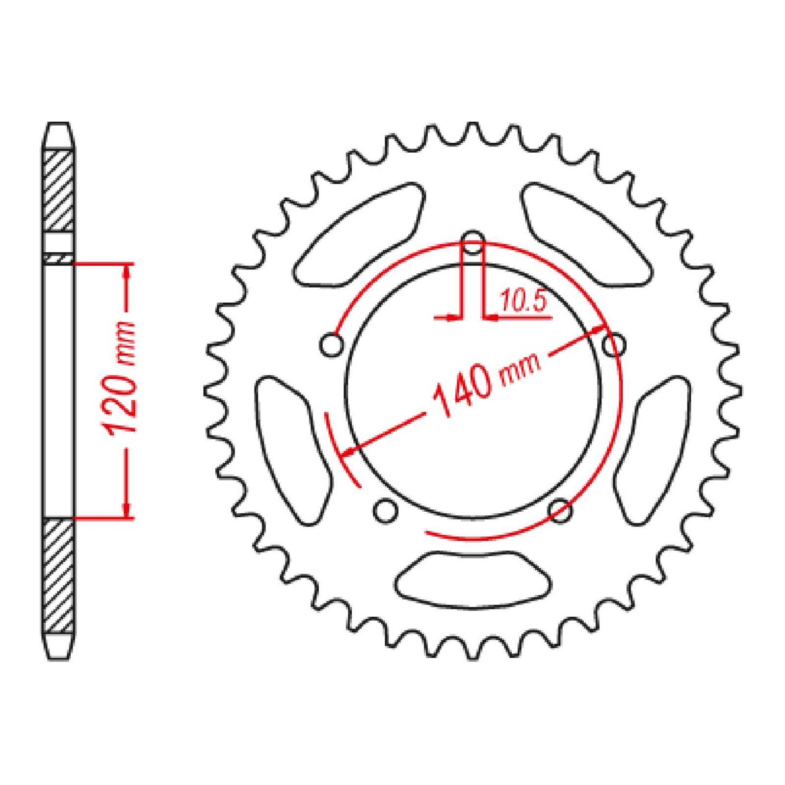 MTX 1793 Steel Rear Sprocket #520 (43T) (11-1793-43)