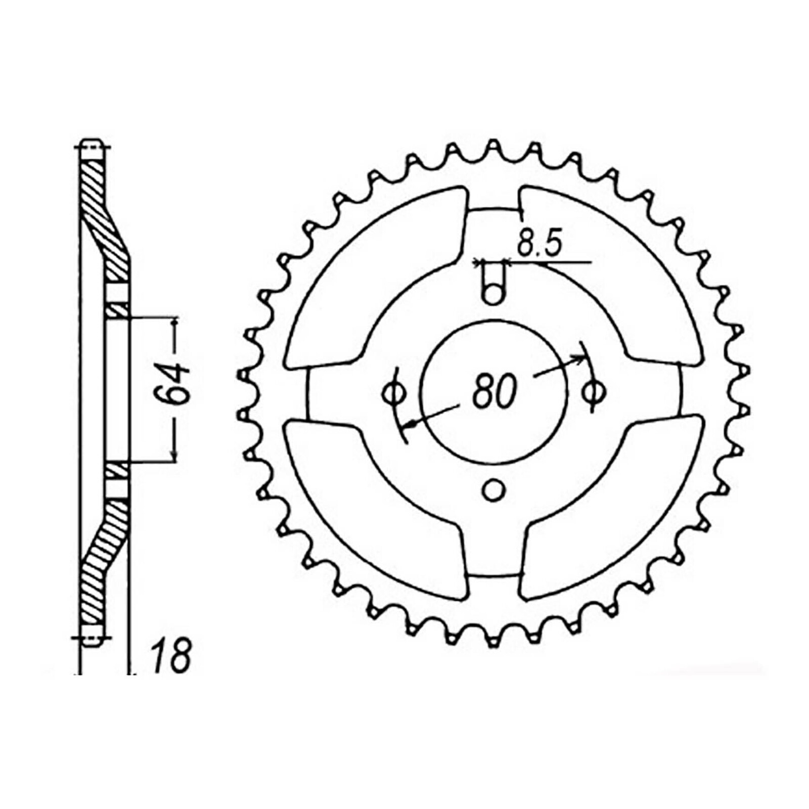 MTX 1925 Steel Rear Sprocket #428 (47T) (11-482-47)