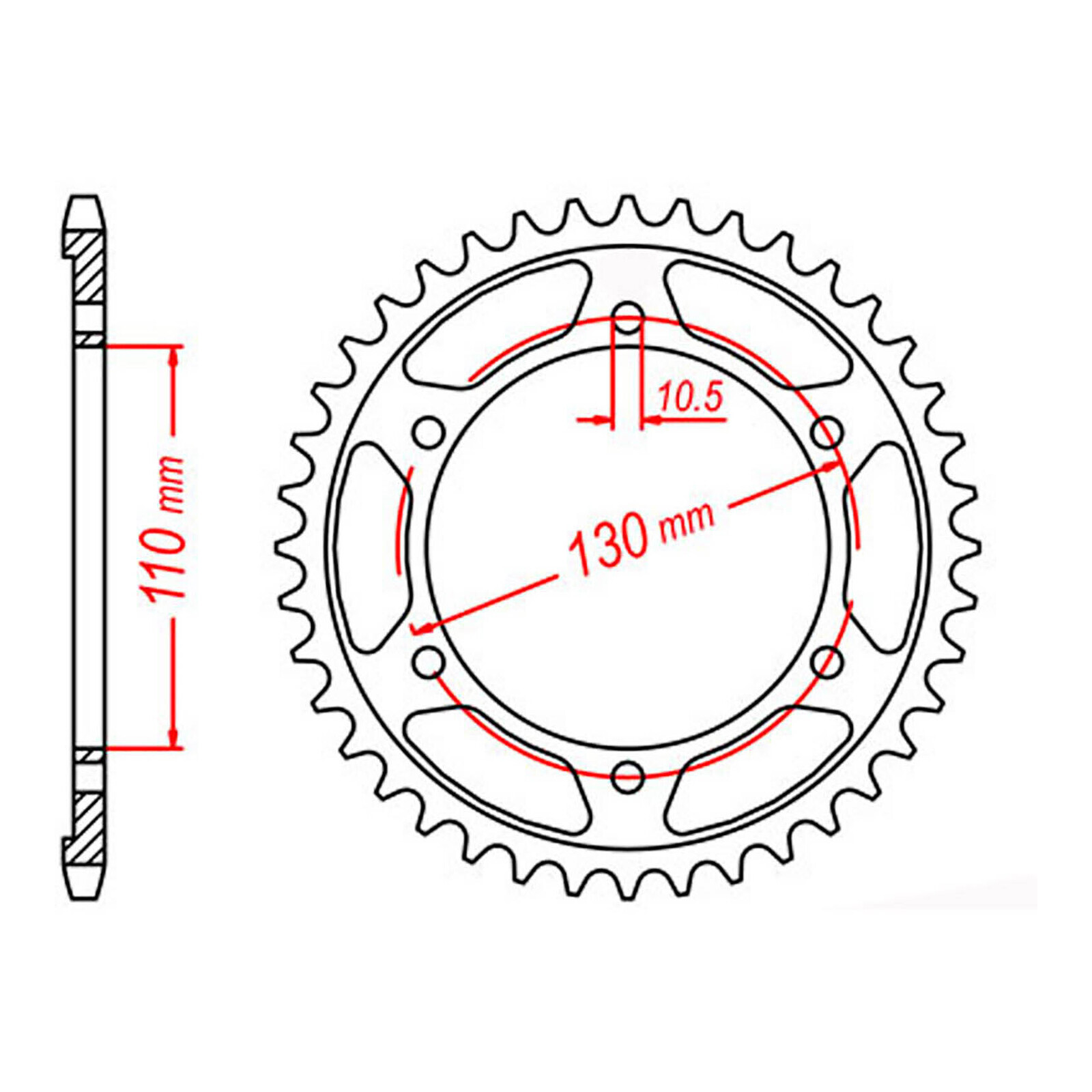 MTX 479 Steel Rear Sprocket #530 (38T) (11-198-38)