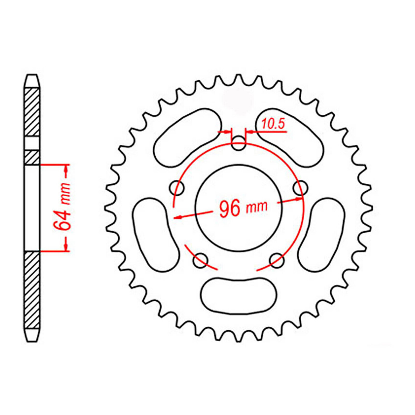 MTX 254 Steel Rear Sprocket #520 (37T) (11-KA2-37)