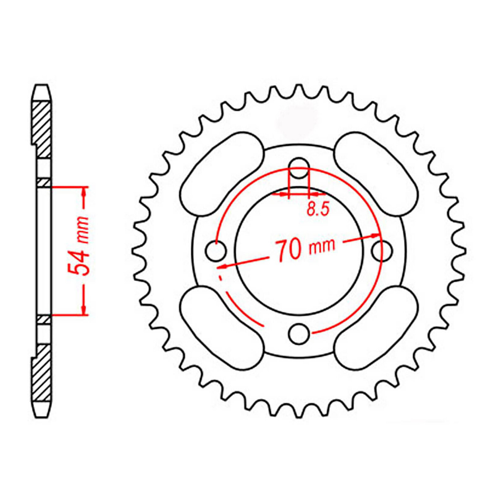 MTX 263 Steel Rear Sprocket #428 (45T) (11-059-45)