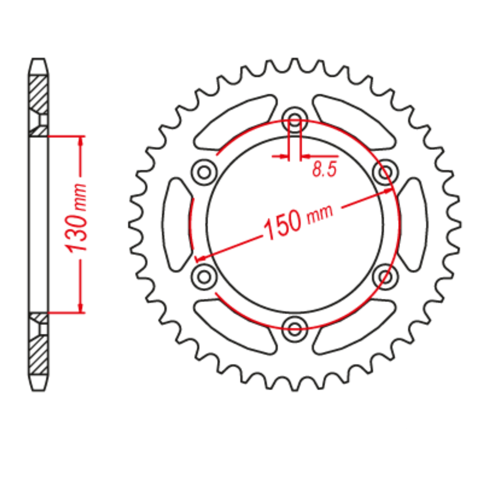 MTX 251 Hornet Lightweight Steel Rear Sprocket #520 (48T) (11H-428-48)