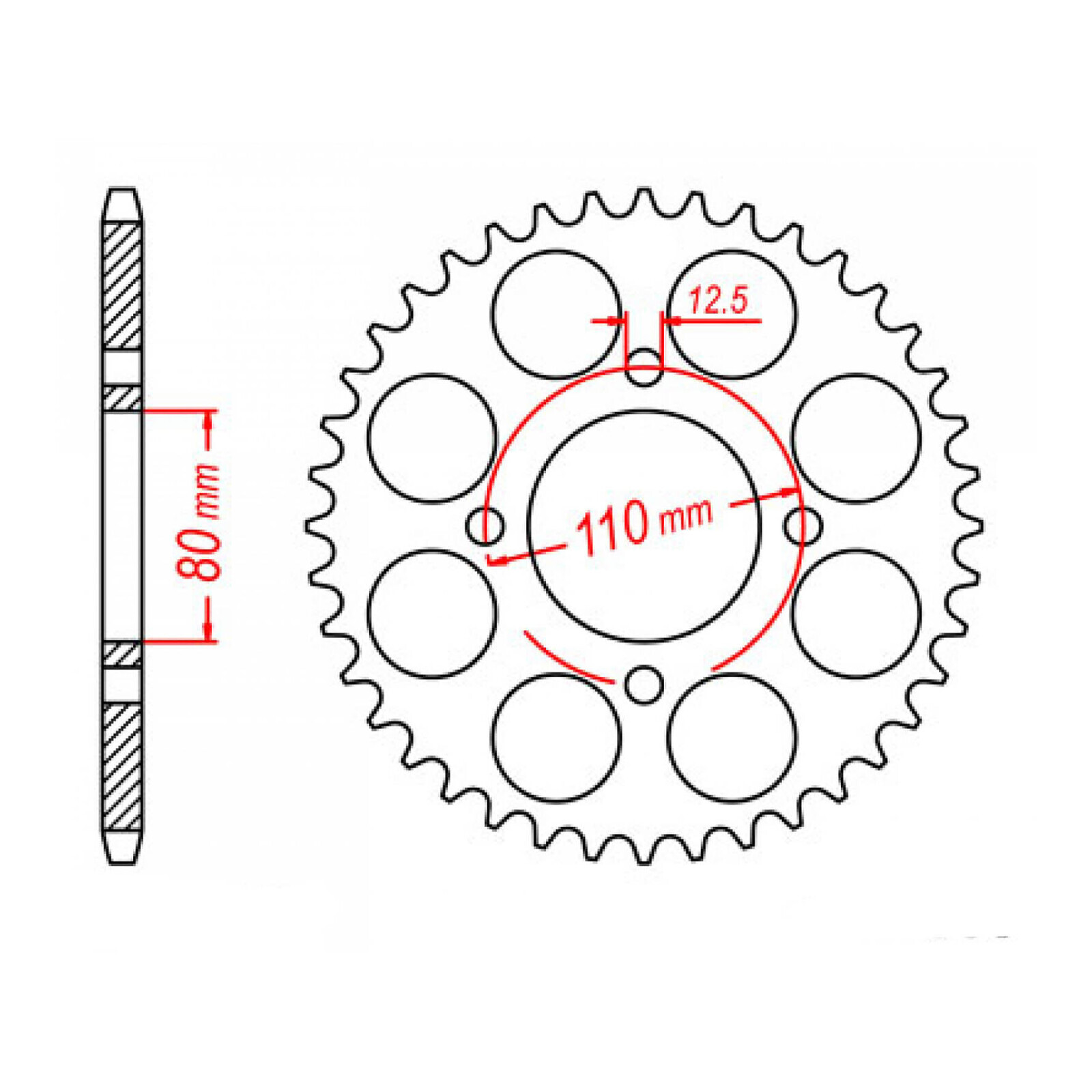 MTX 333 Steel Rear Sprocket #630 (43T) (11-405-43)