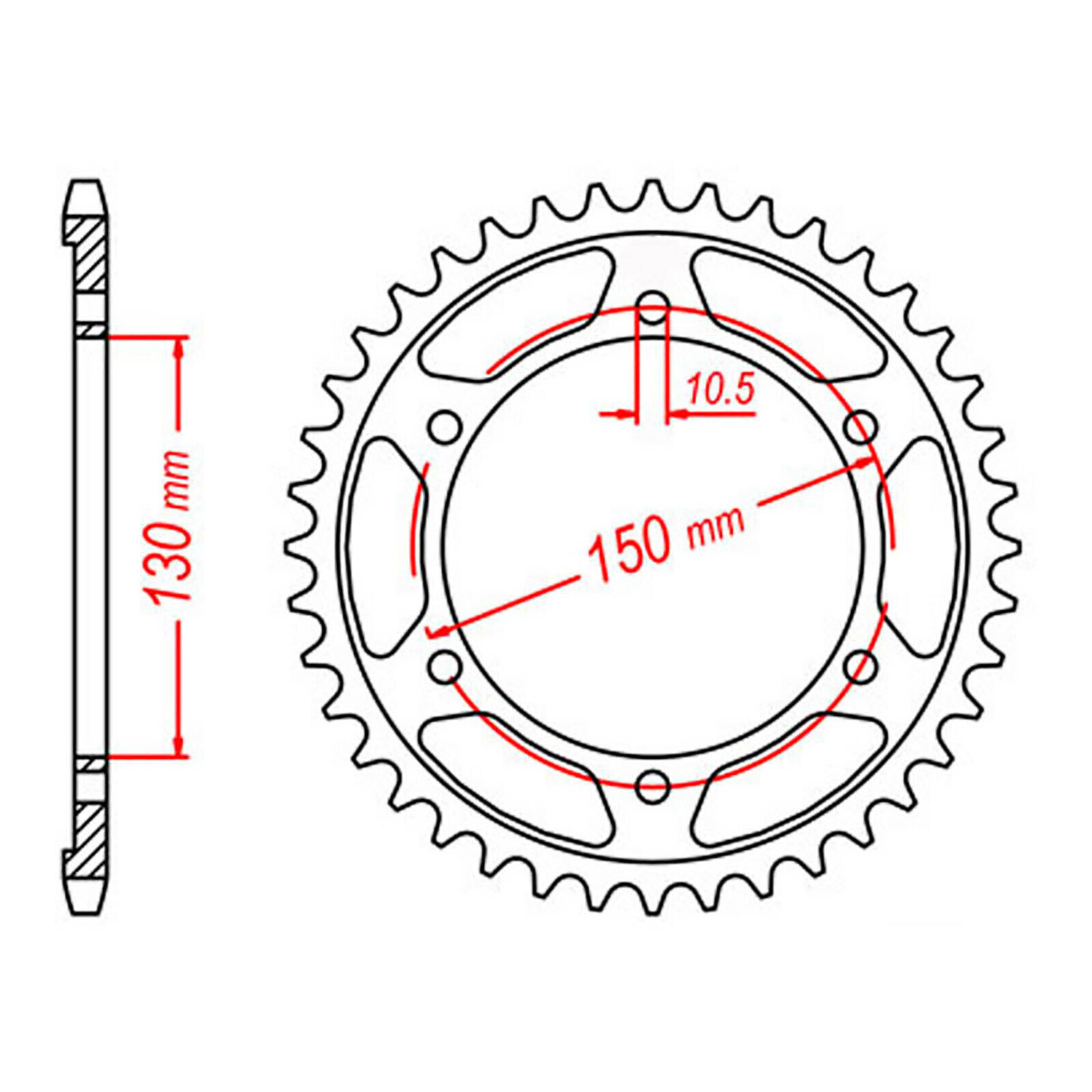 MTX 300 Steel Rear Sprocket #525 (39T) (11-4NX-39)