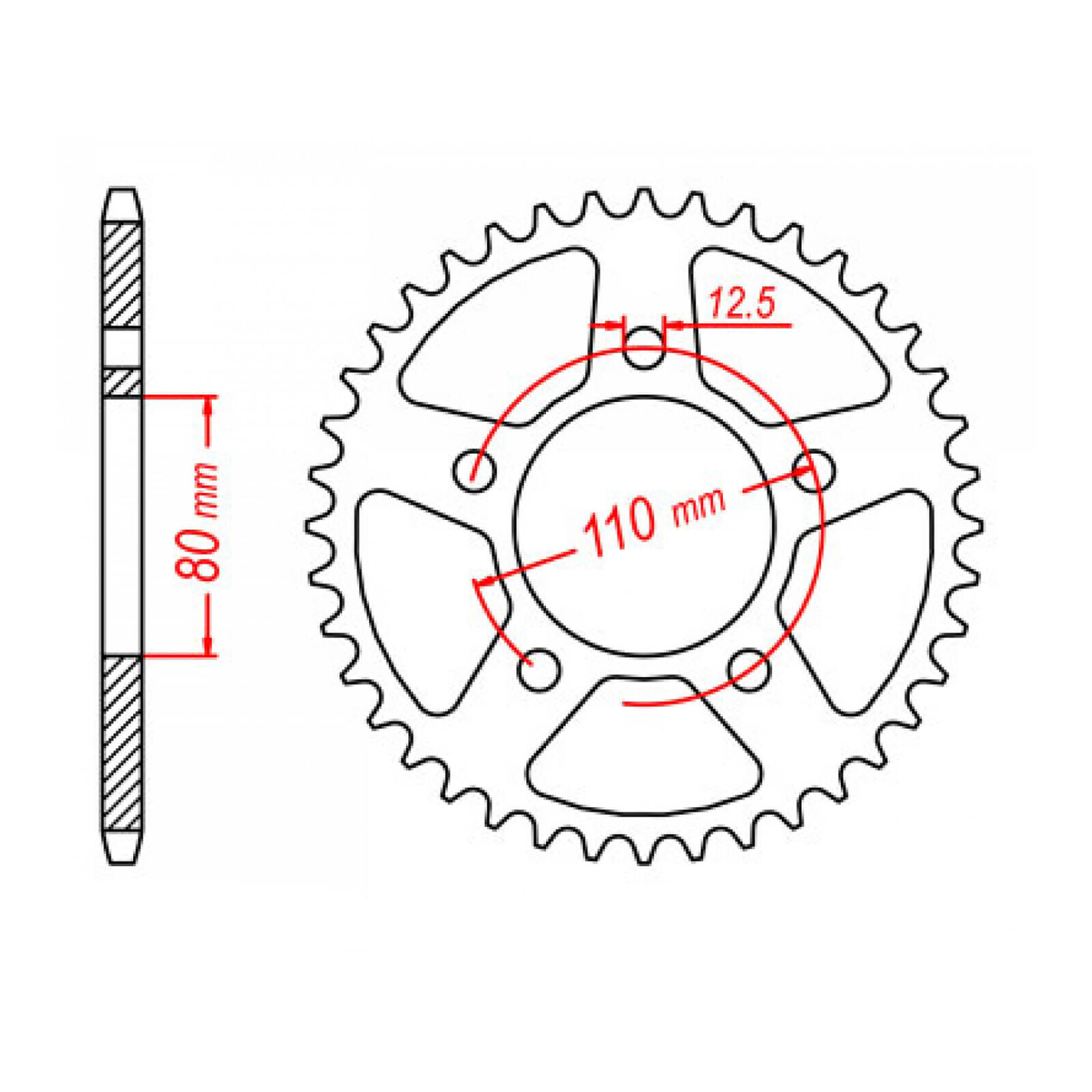 MTX 336 Steel Rear Sprocket #630 (33T) (11-442-33)