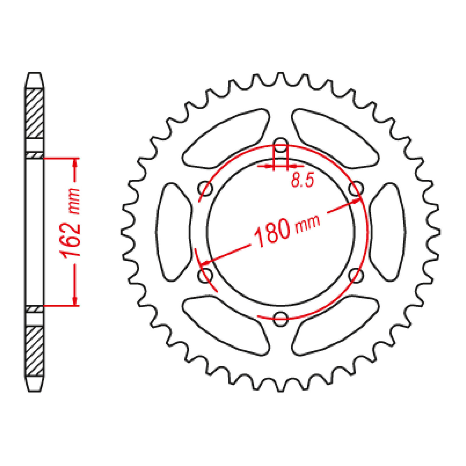 MTX 1786 Steel Rear Sprocket #520 (46T) (11-406-46)