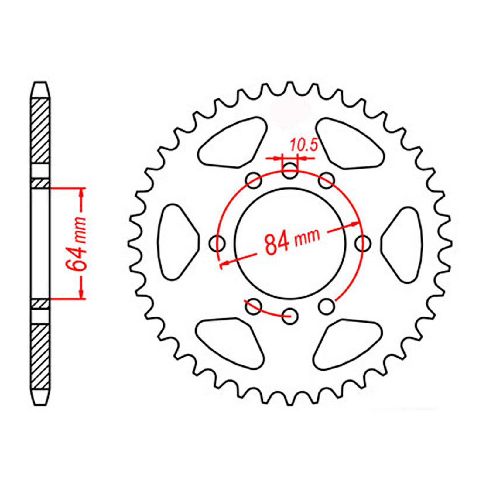 MTX 1826 Steel Rear Sprocket #520 (39T) (11-220-39)