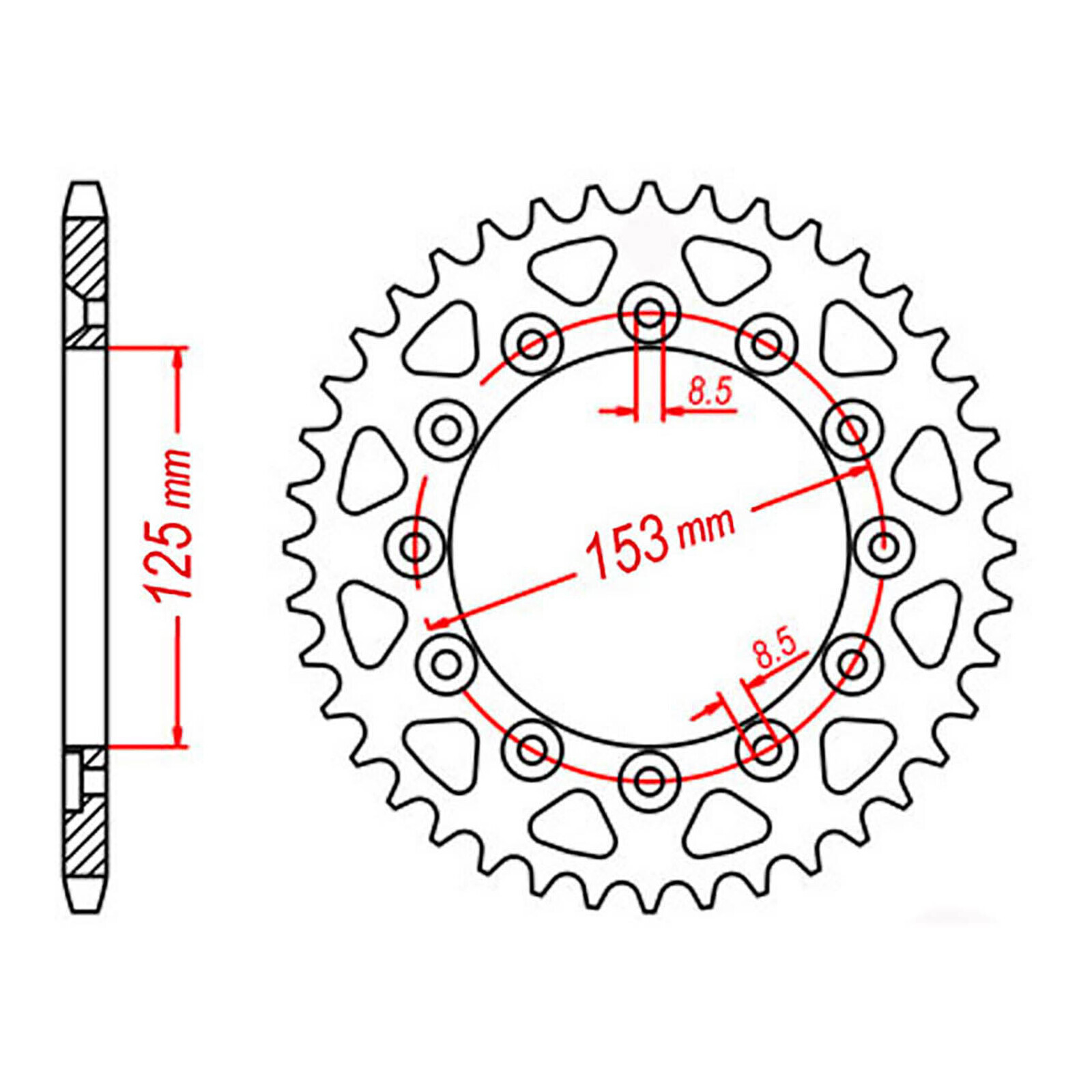 MTX 210 Steel Rear Sprocket #520 (55T) (11-KAE8-55)