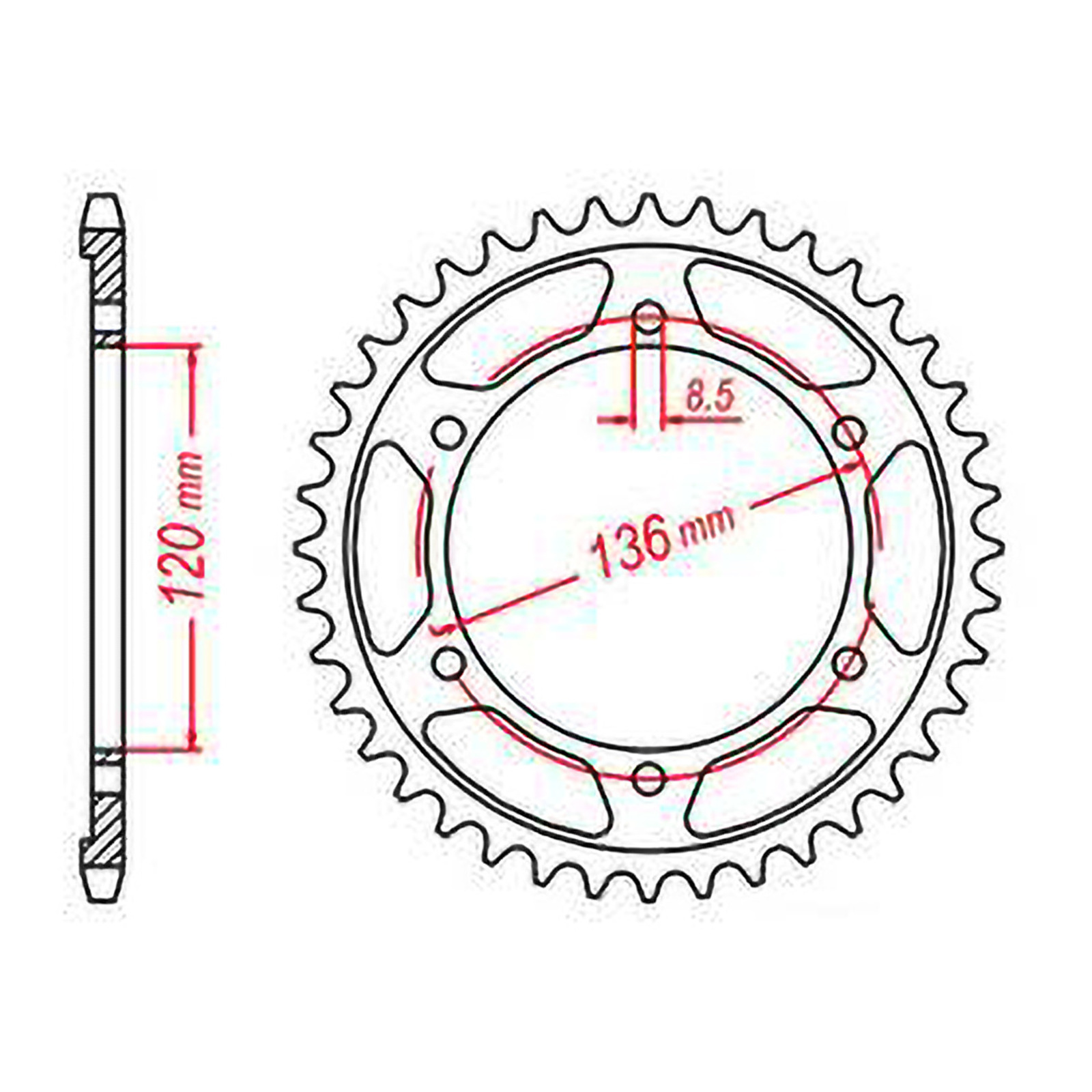 MTX 1847 Steel Rear Sprocket #428 (48T) (11-1HX-48)