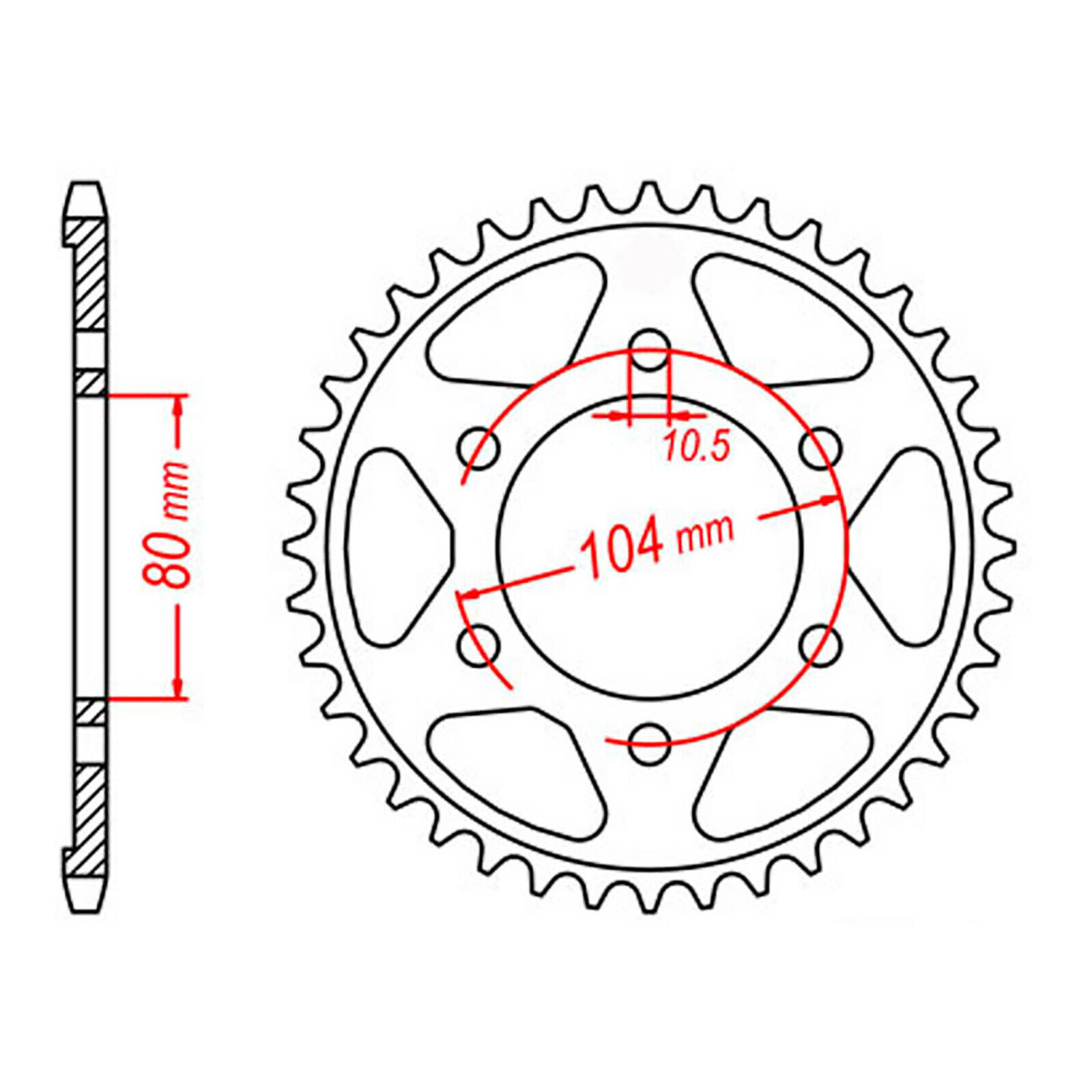 MTX 1489 Steel Rear Sprocket #525 (39T) (11-503-39)