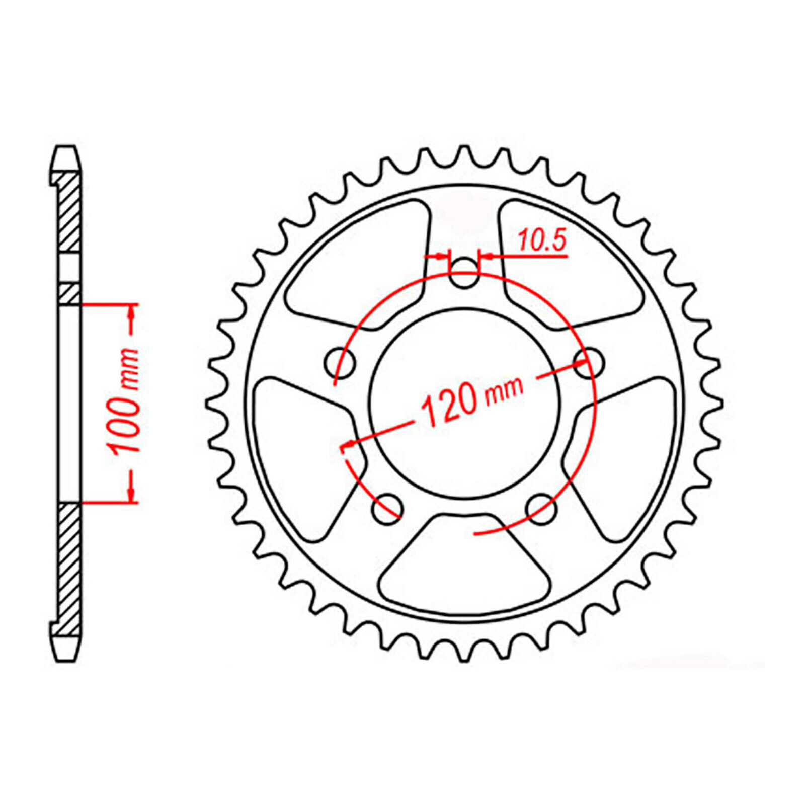 MTX 702 Steel Rear Sprocket #525 (40T) (11-702-40)