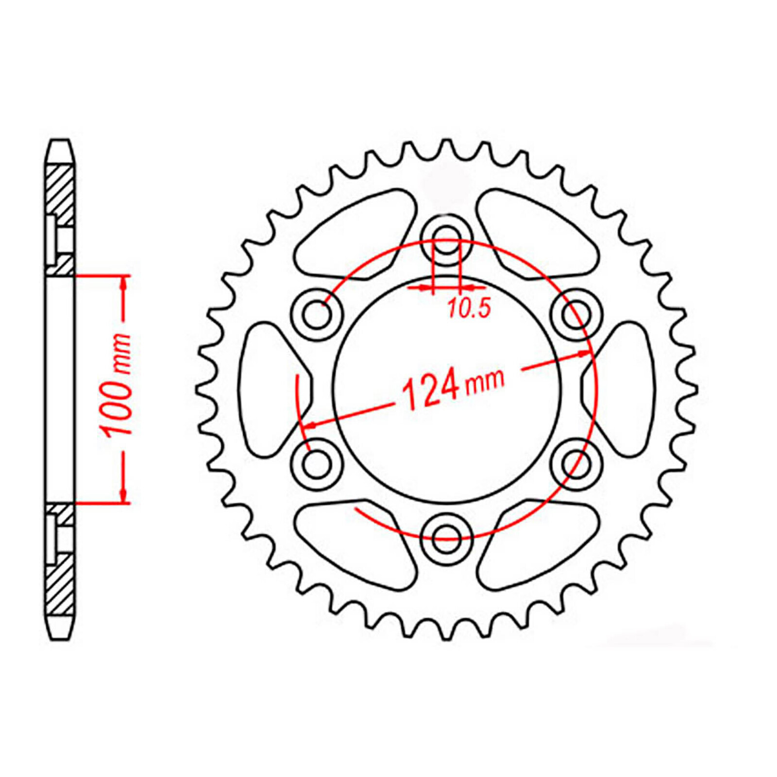 MTX 745 Steel Rear Sprocket #525 (38T) (11-745-38)