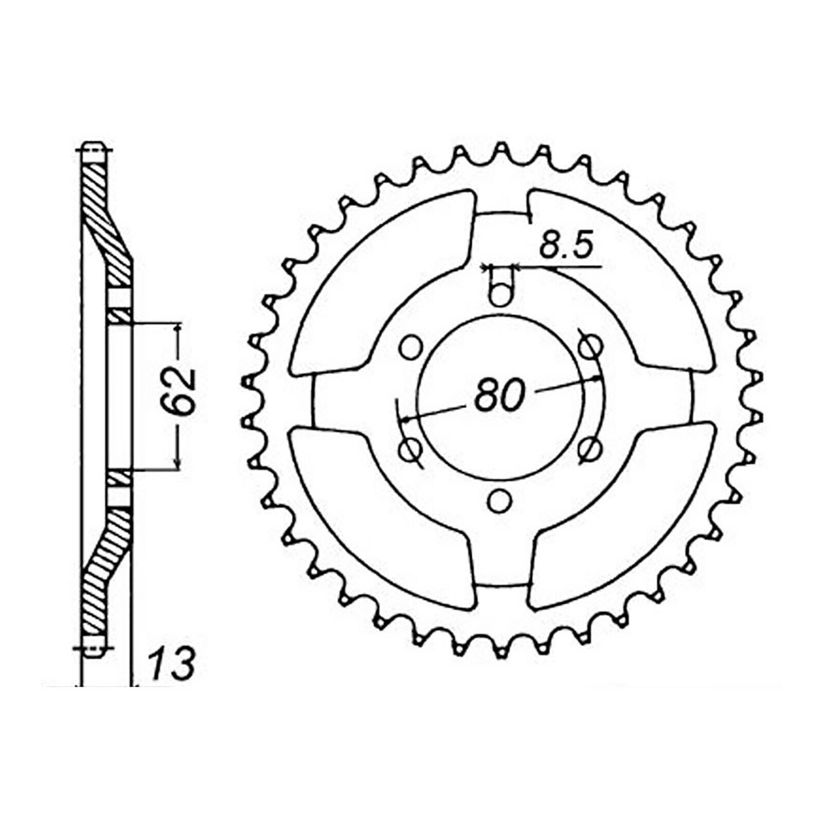 MTX 1869 Steel Rear Sprocket #428 (45T) (11-1KH-45)