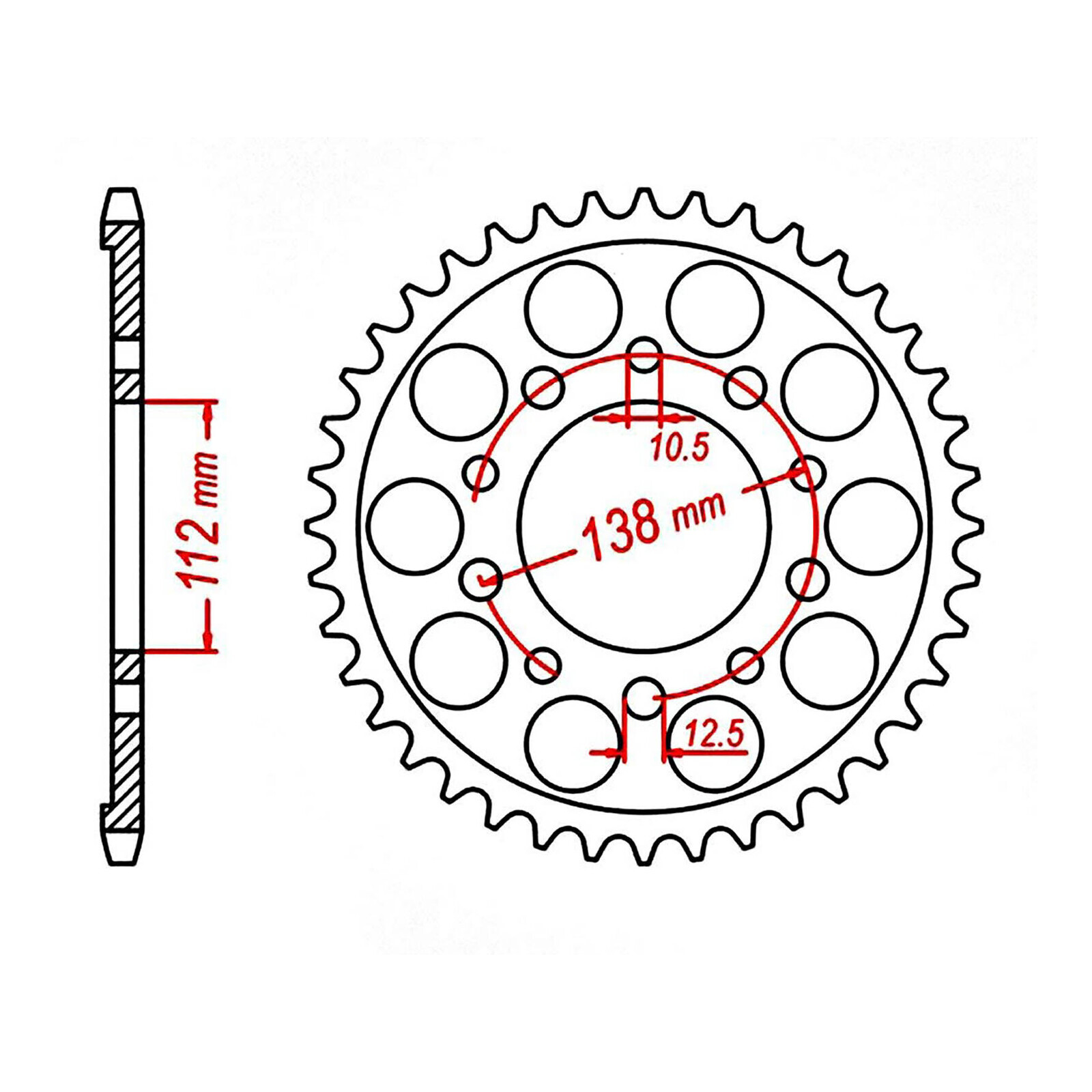 MTX 1303 Steel Rear Sprocket #520 (39T) (11-MGS-39)