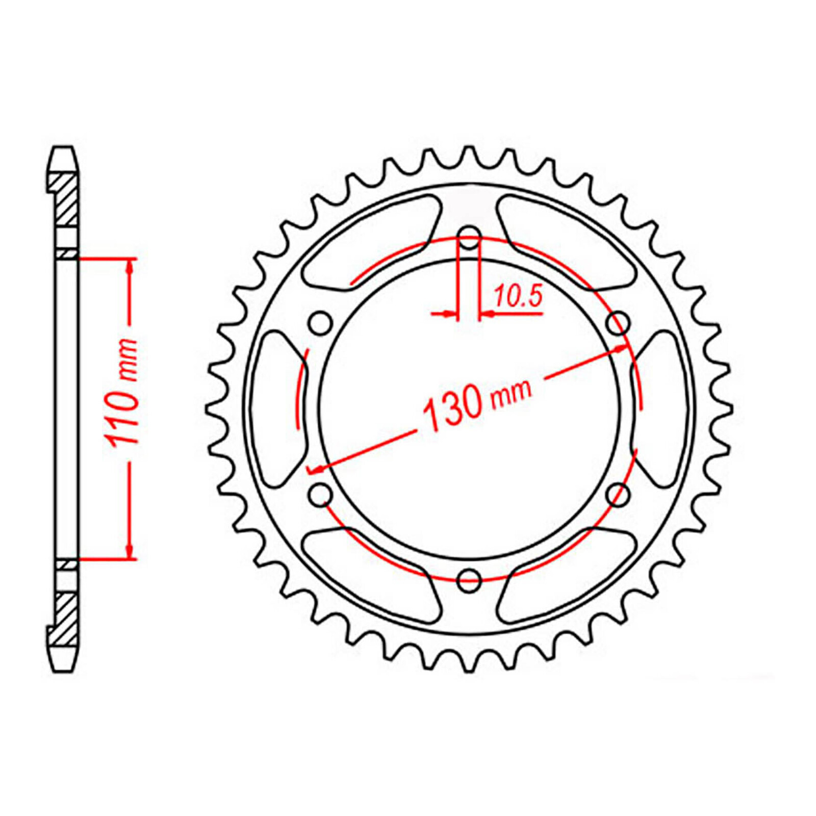 MTX 1876 Steel Rear Sprocket #525 (43T) (11-876-43)