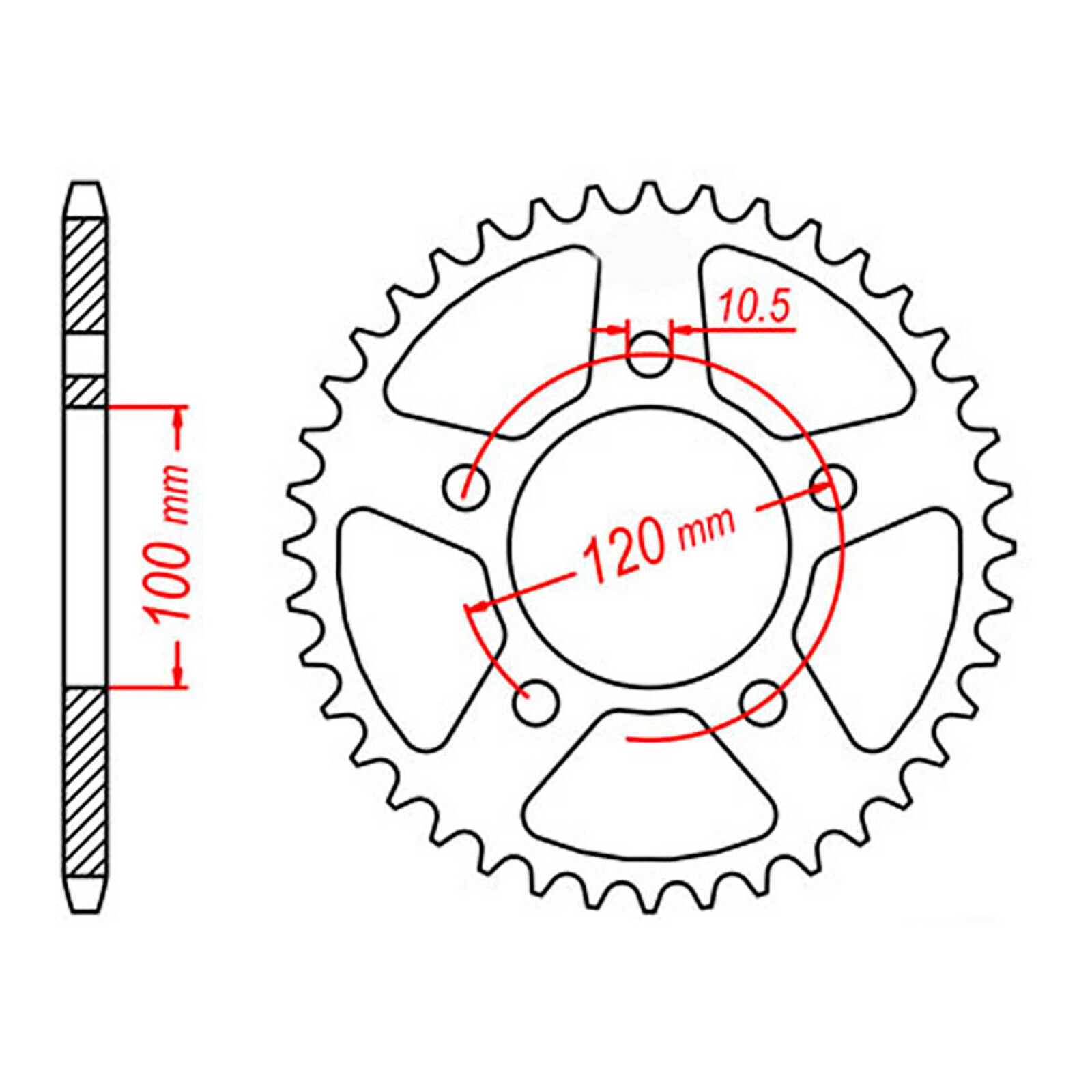 MTX 703 Steel Rear Sprocket #520 (40T) (11-703-40)