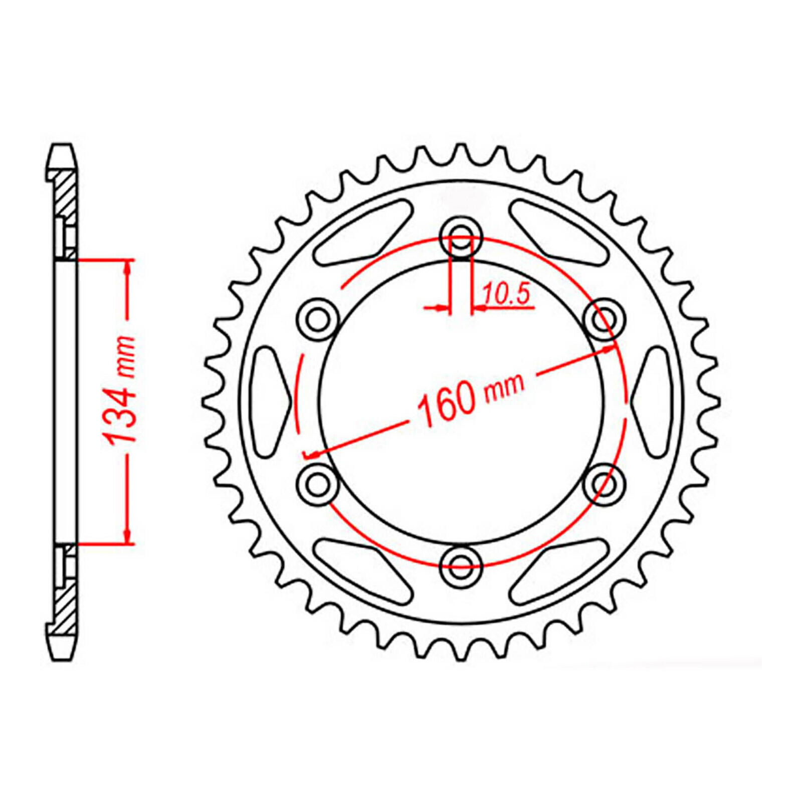 MTX 1306 Steel Rear Sprocket #530 (40T) (11-MCJ-40)