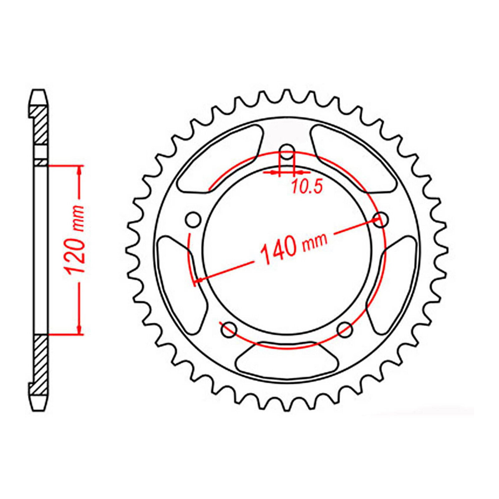 MTX 1800 Steel Rear Sprocket #530 (40T) (11-41F-40)