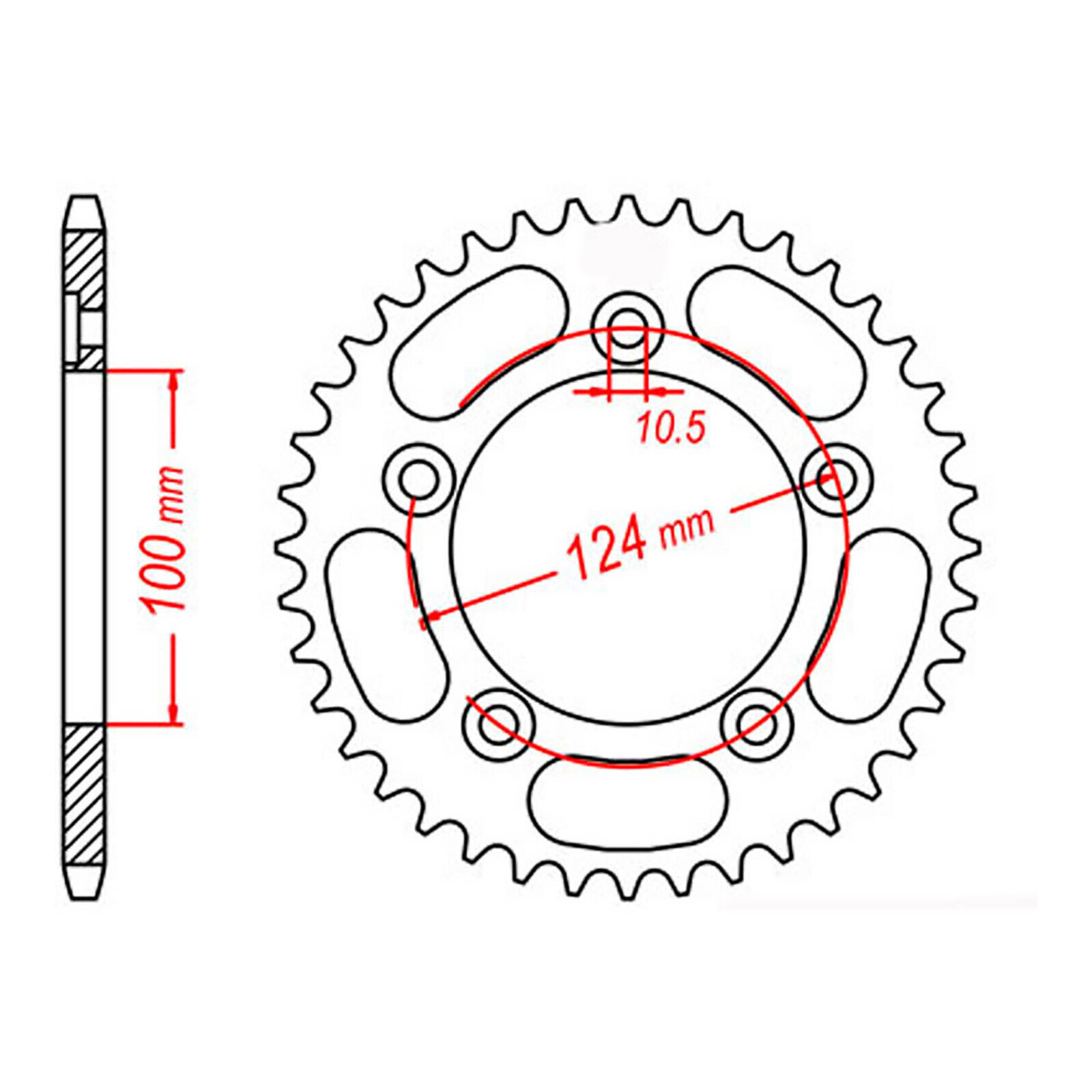 MTX 744 Steel Rear Sprocket #525 (36T) (11-744-36)