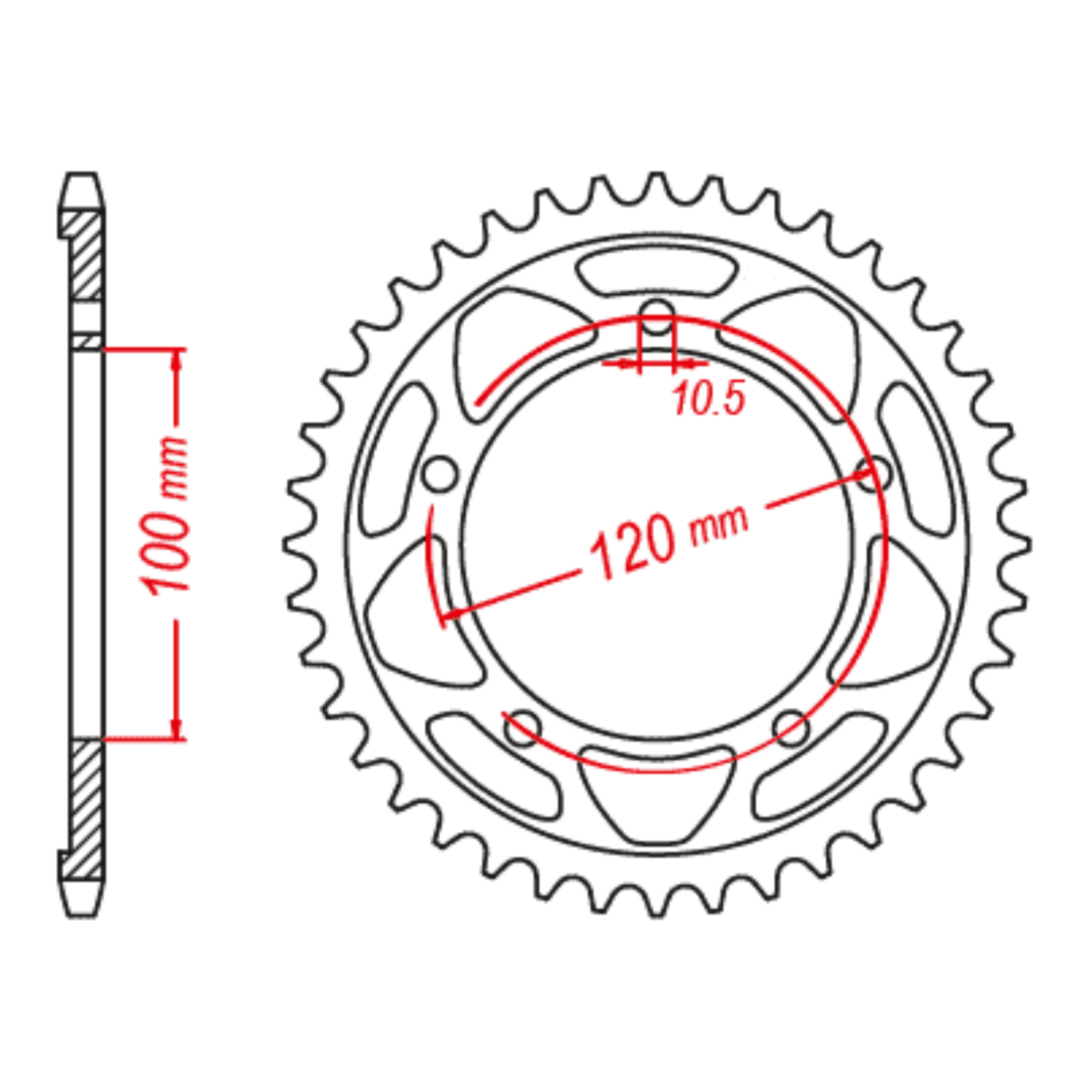 MTX 713 Steel Rear Sprocket #525 (40T) (11-713-40)