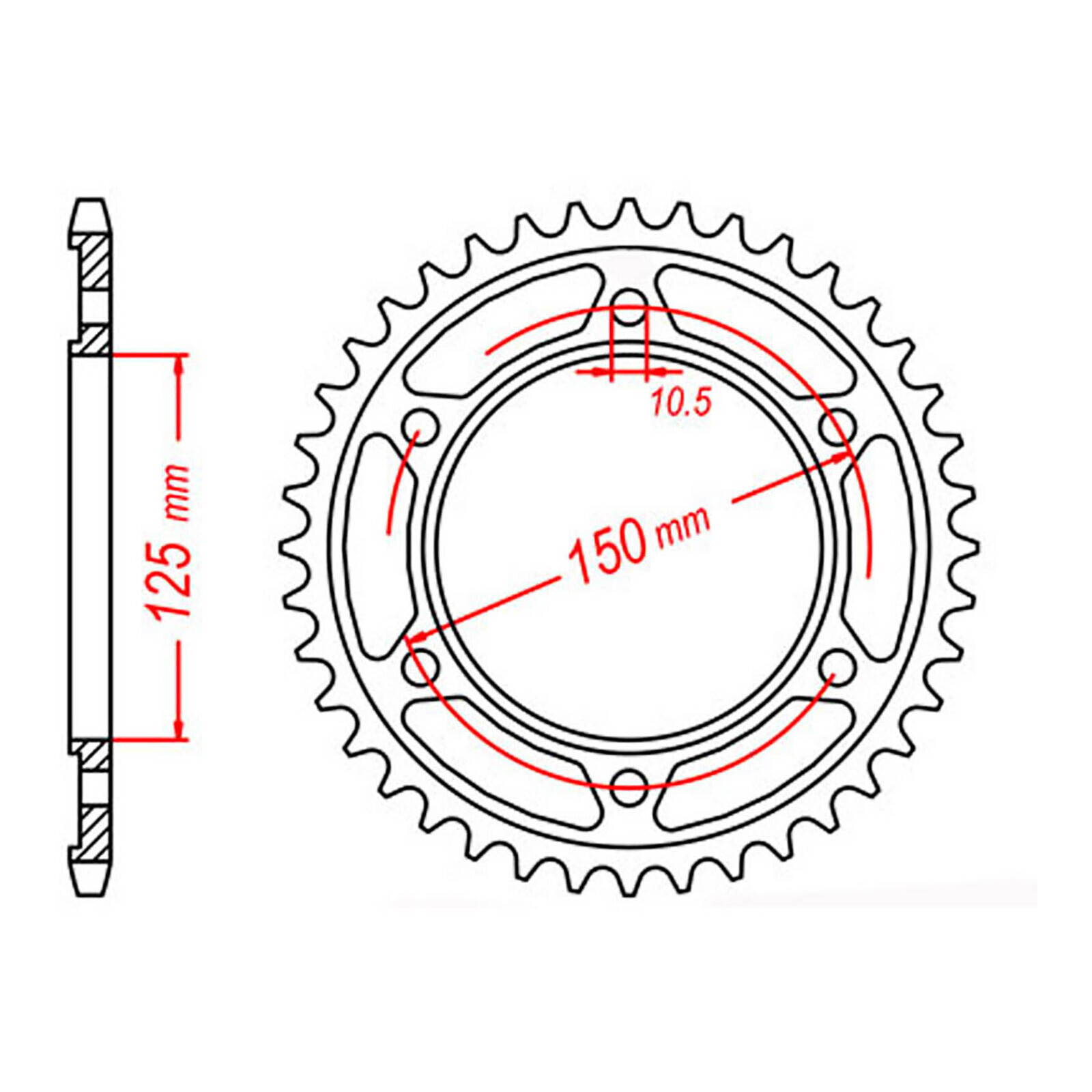 MTX 899 Steel Rear Sprocket #525 (42T) (11-KM5-42)