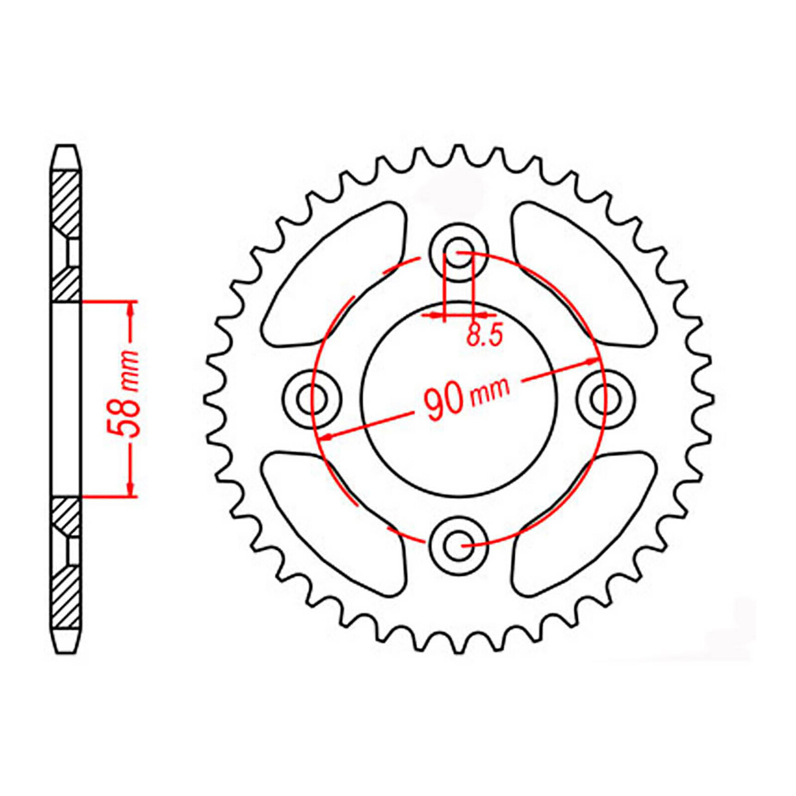 MTX 1213 Steel Rear Sprocket #420 (34T) (11-GEL-34)