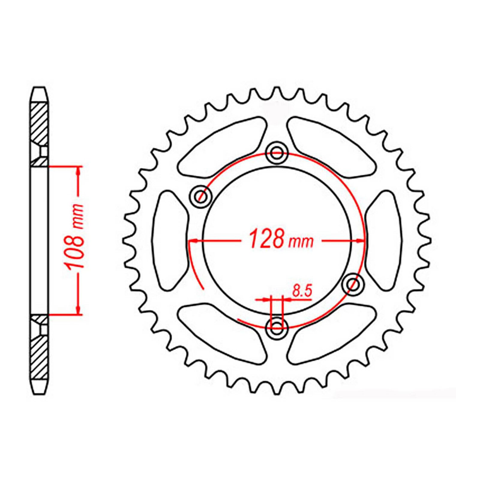 MTX 797 Steel Rear Sprocket #428 (48T) (11-08G-48)