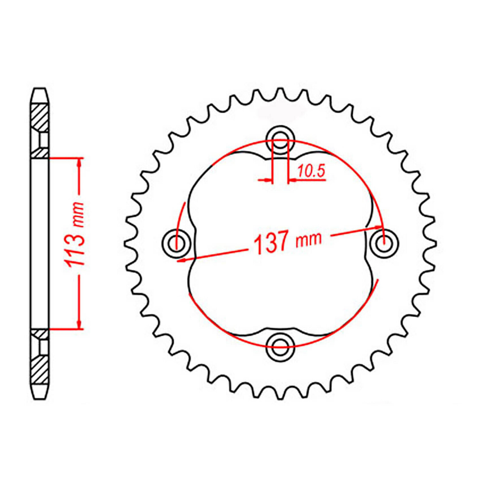 MTX 1760 Steel Rear Sprocket #520 (40T) (11-1760-40)