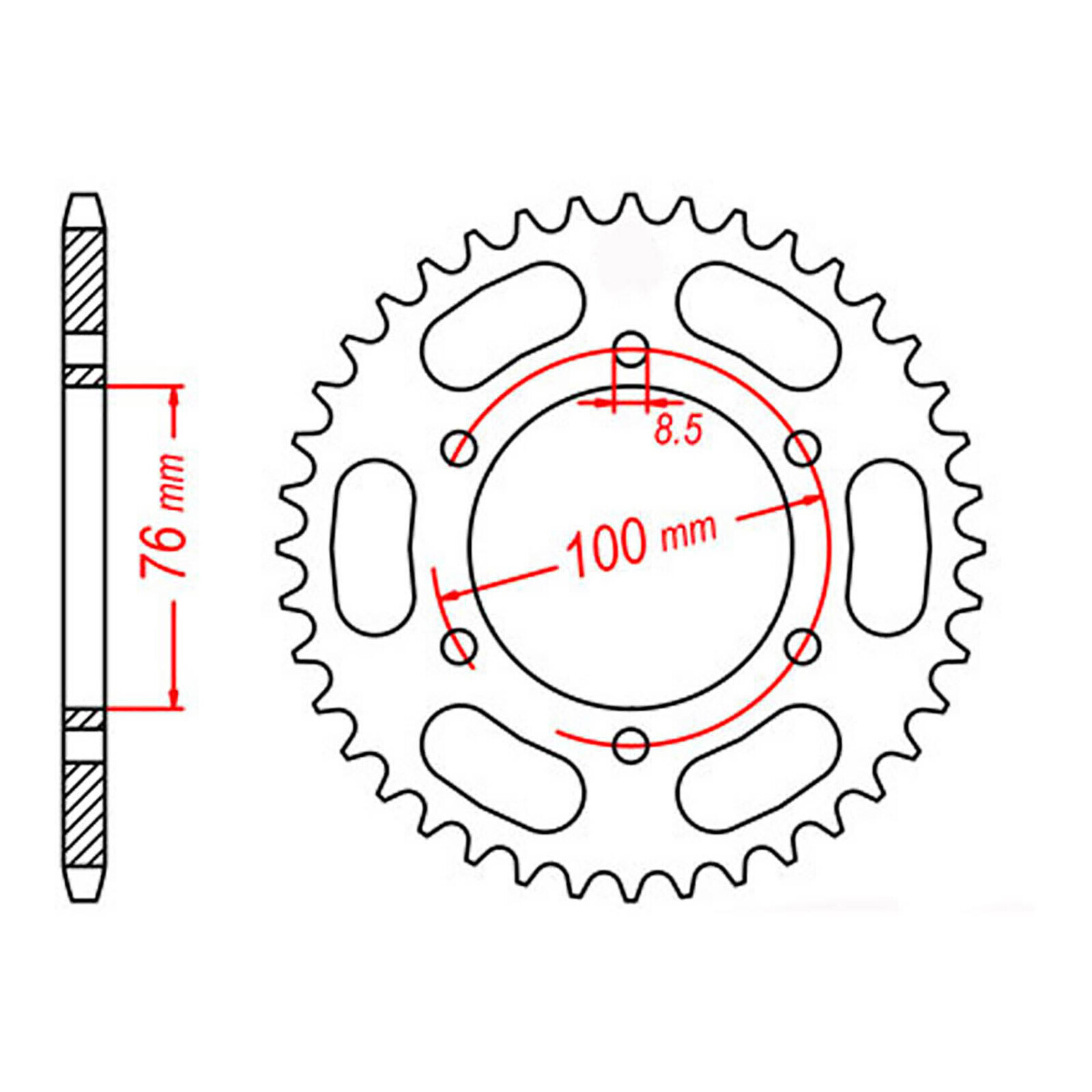 MTX 1844 Steel Rear Sprocket #428 (42T) (11-844-42)