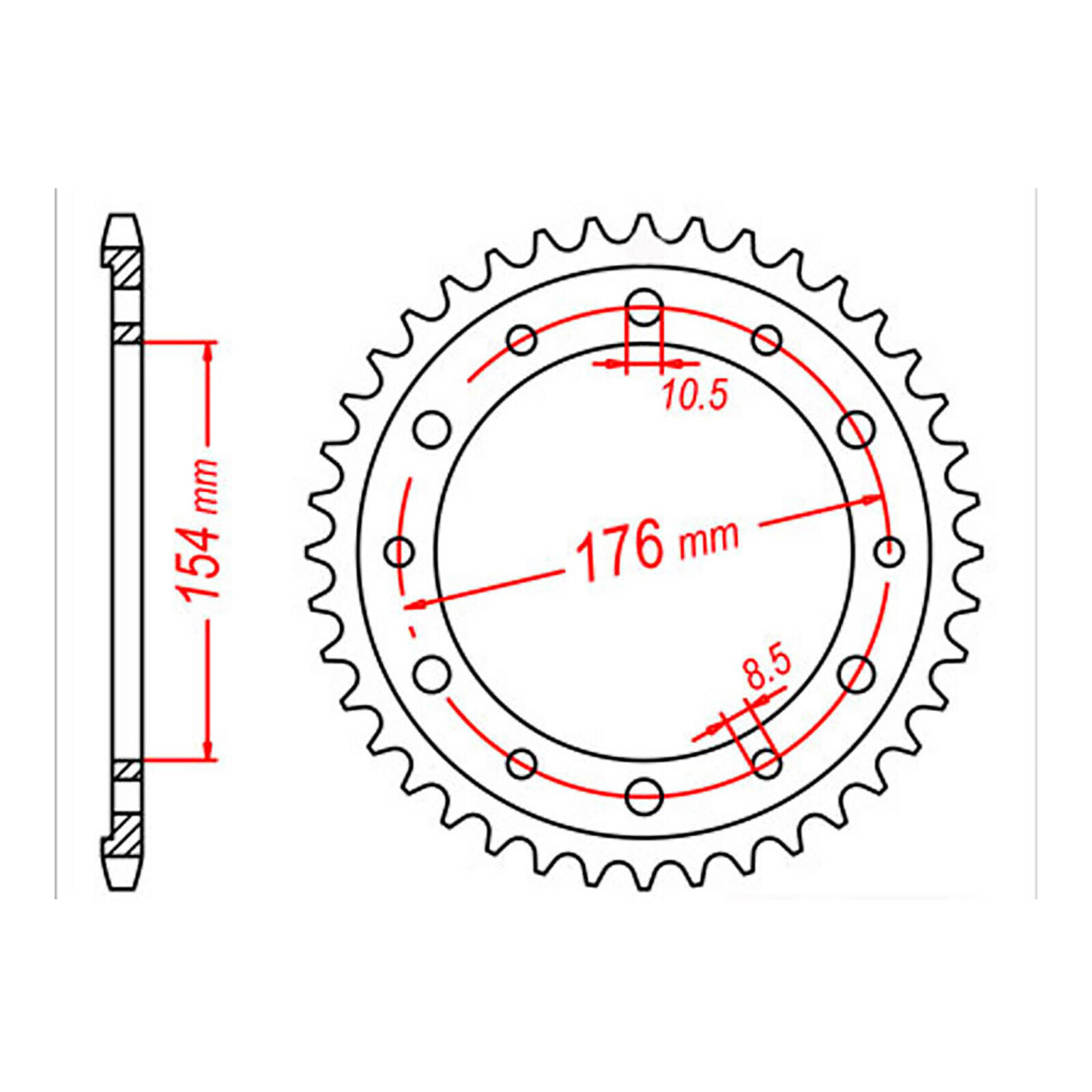 MTX 1340 Steel Rear Sprocket #530 (43T) (11-MT4-43)