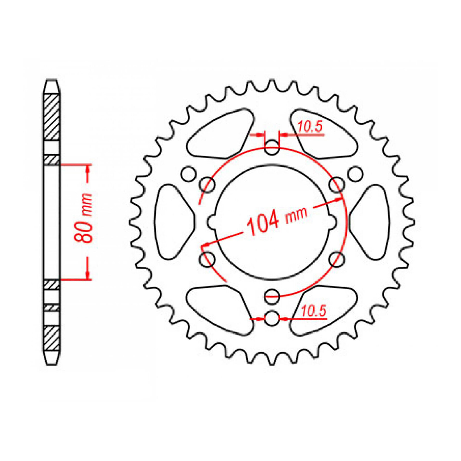 MTX 1478 Steel Rear Sprocket #520 (40T) (11-1478-40)