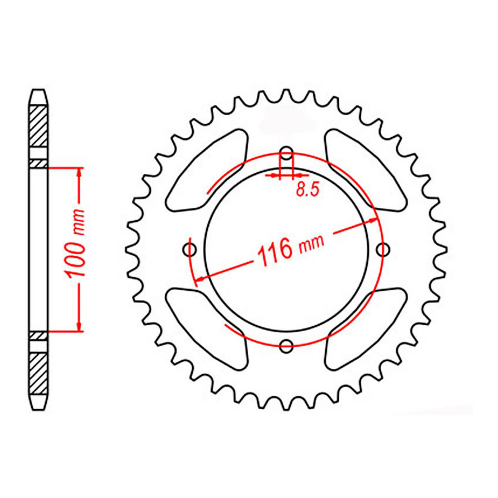 MTX 461 Steel Rear Sprocket #420 (47T) (11-207-47)