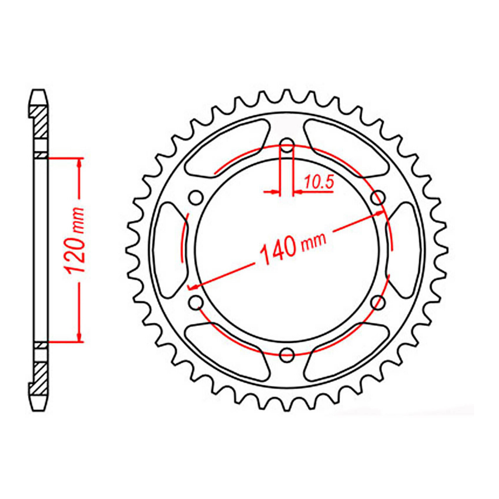 MTX 1490 Steel Rear Sprocket #520 (37T) (11-147-37)