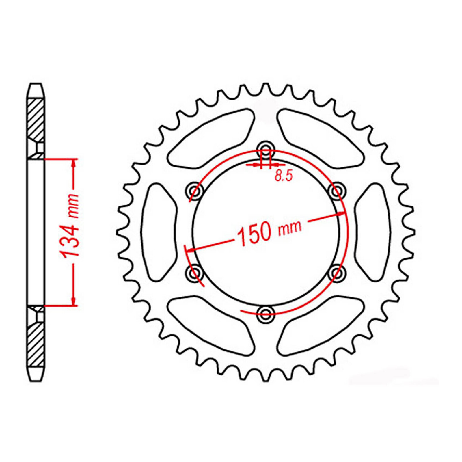 MTX 460 Steel Rear Sprocket #520 (38T) (11-110-38)