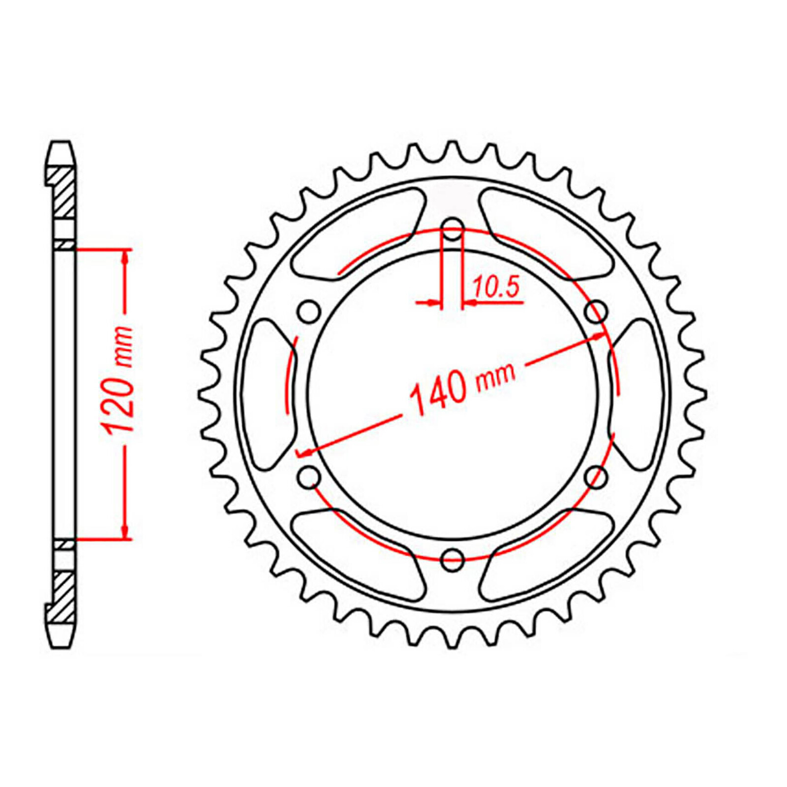 MTX 499 Steel Rear Sprocket #530 (38T) (11-ZZR-38)