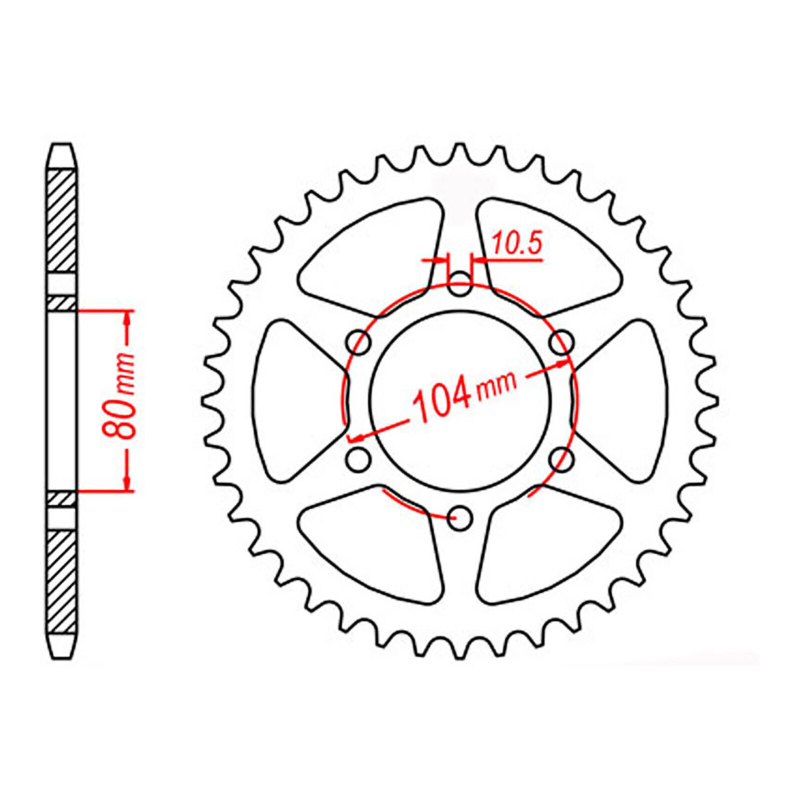 MTX 501 Steel Rear Sprocket #630 (38T) (11-098-38)