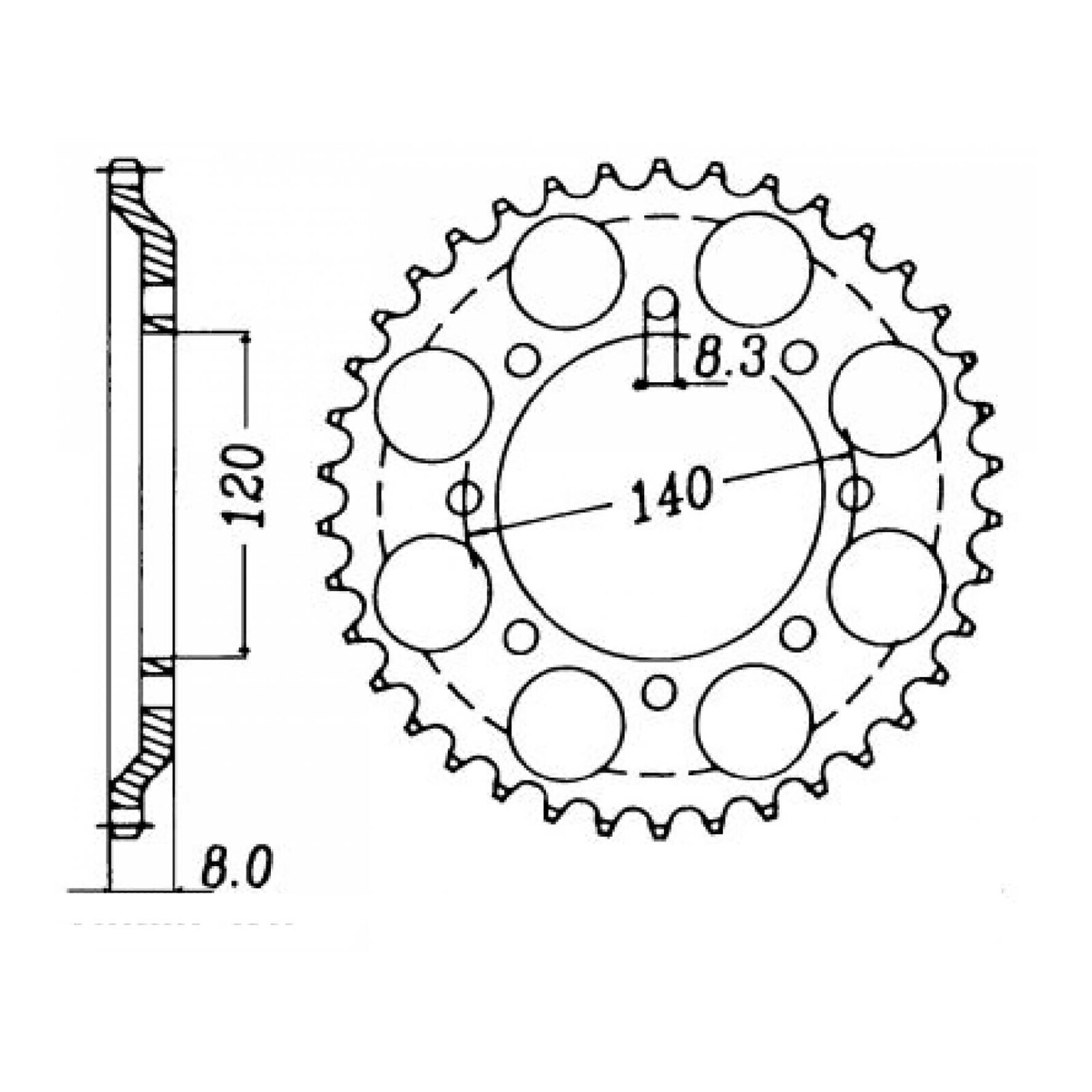 MTX 477 Steel Rear Sprocket #520 (43T) (11-185-43)