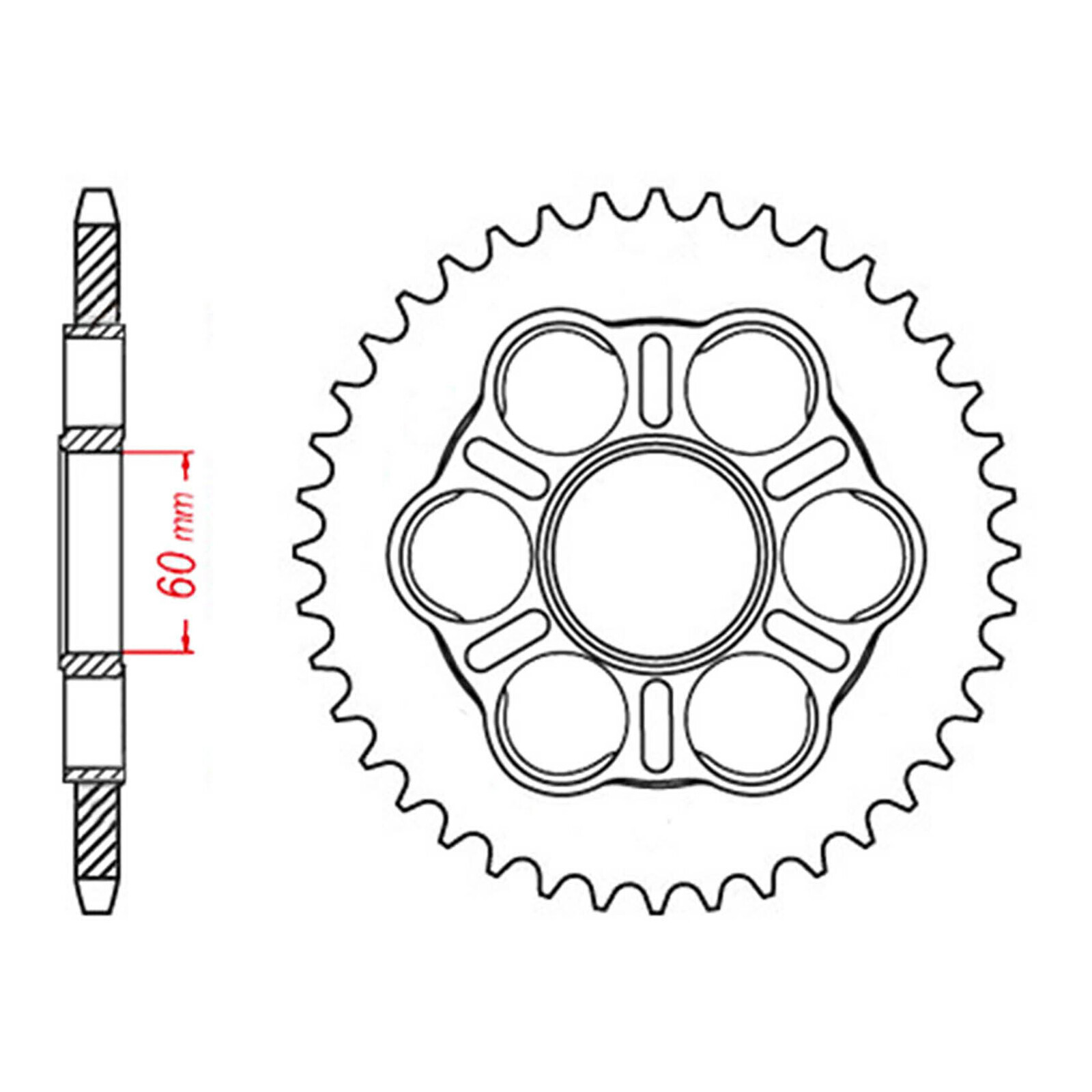 MTX 50801 Steel Rear Sprocket #525 (38T) (11-50801-38)