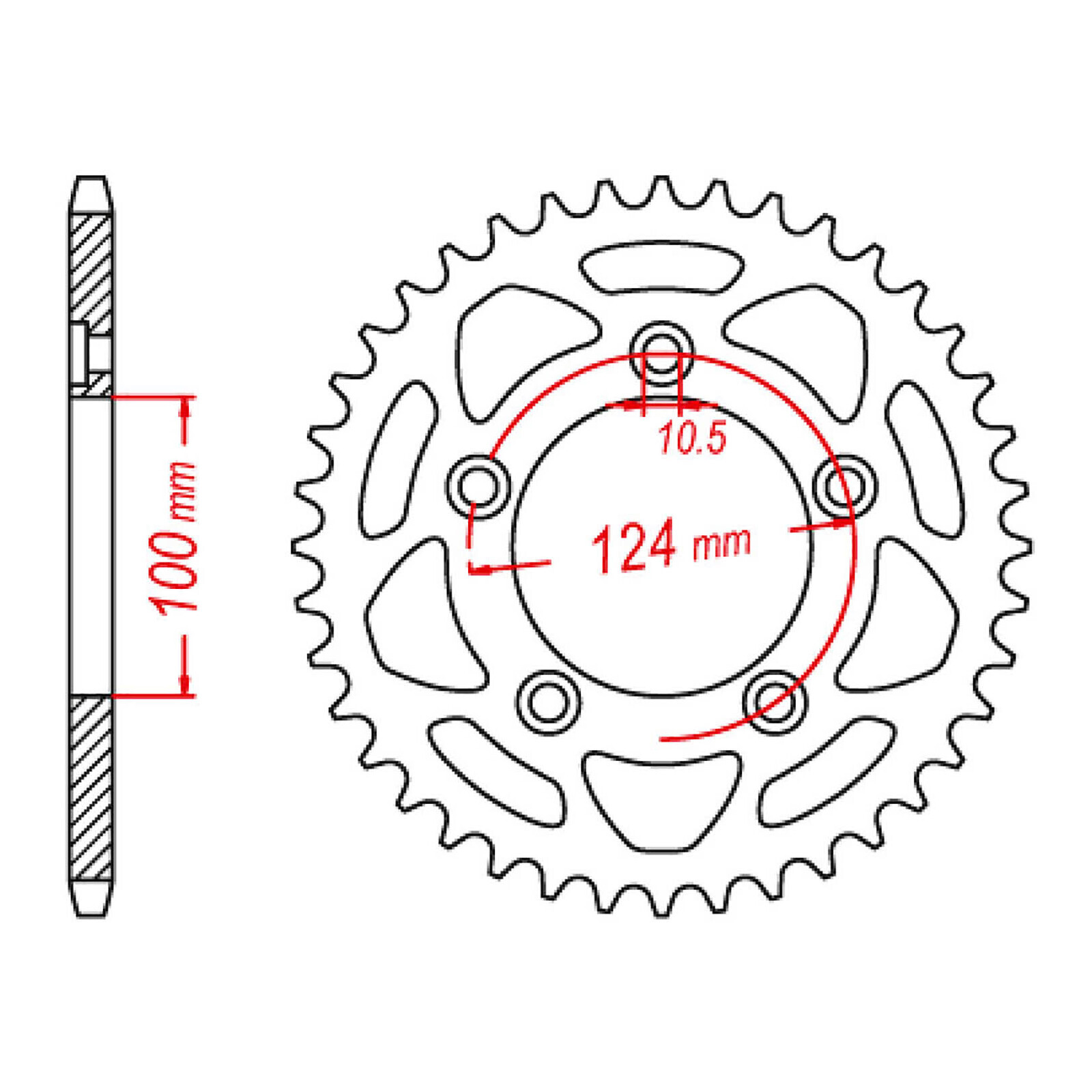 MTX 746 Steel Rear Sprocket #520 (43T) (11-746-43)