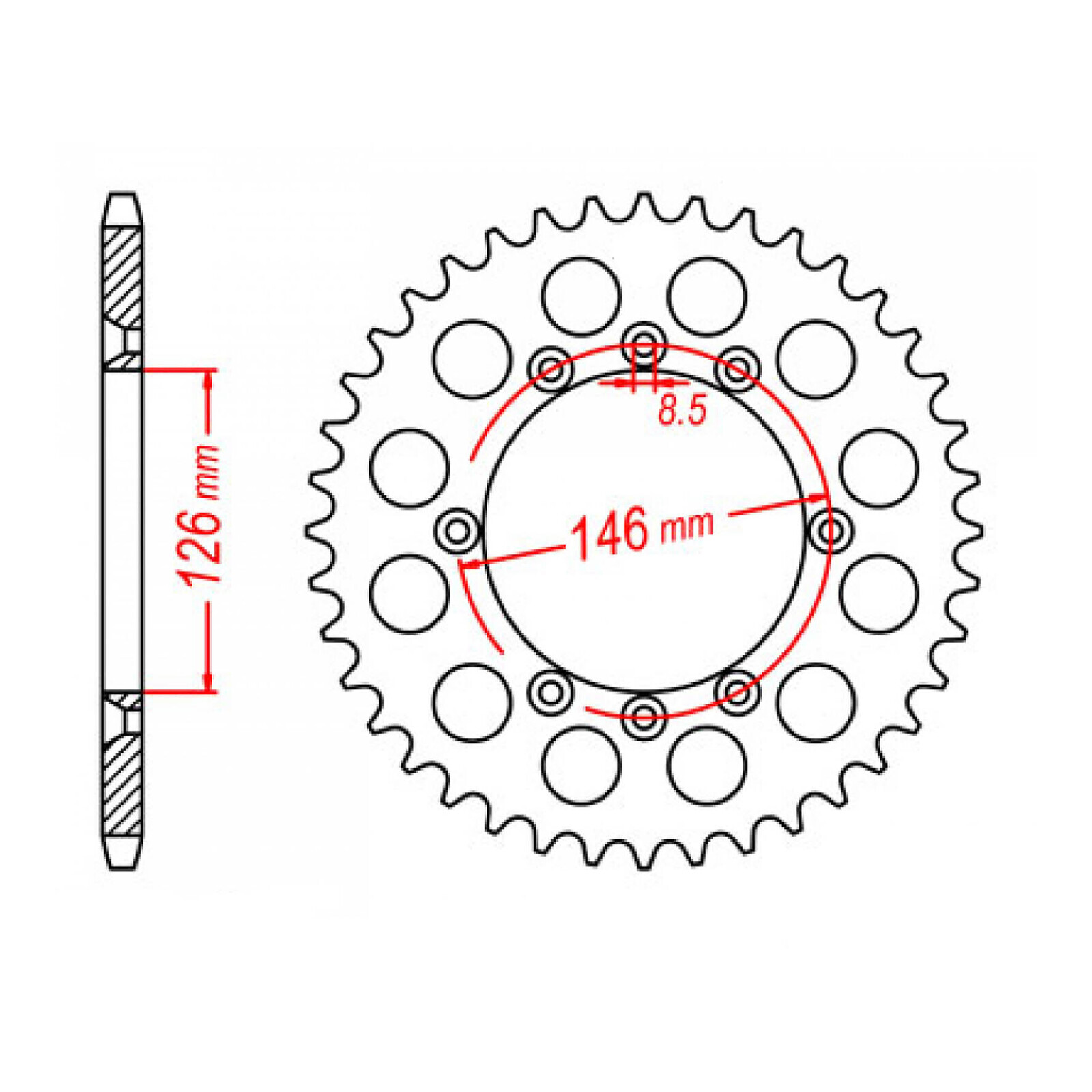 MTX 805 Steel Rear Sprocket #428 (50T) (11-01A-50)