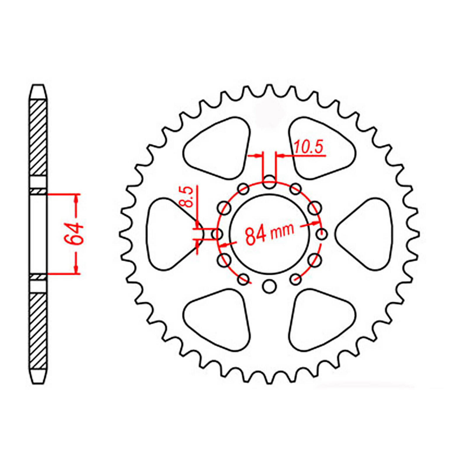 MTX 811 Steel Rear Sprocket #520 (39T) (11-290-39)